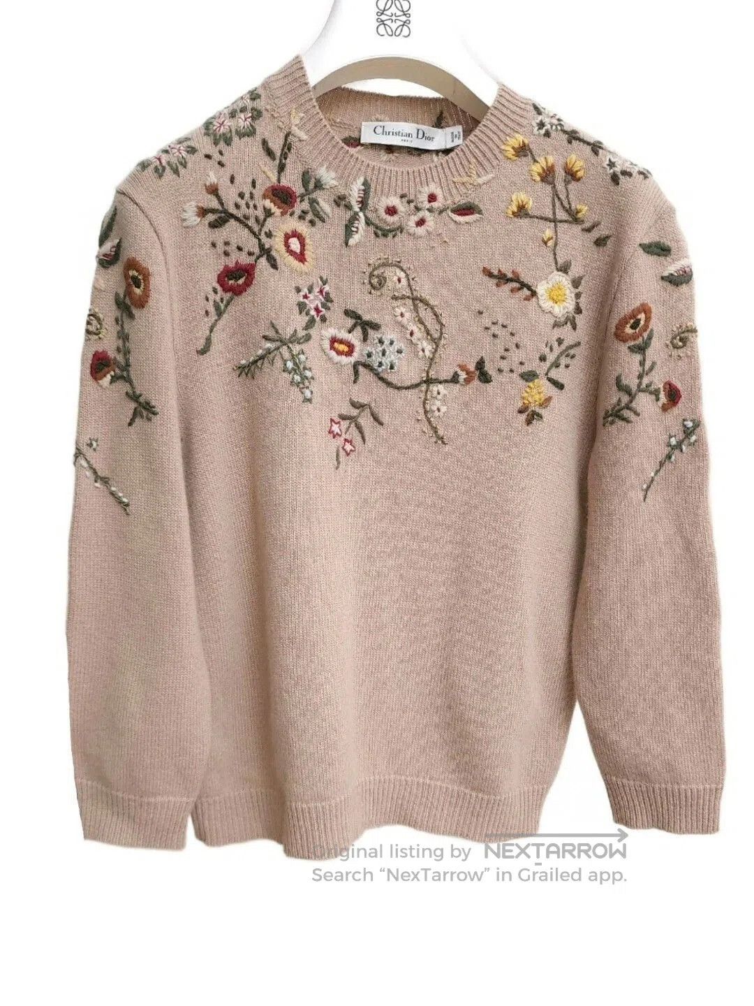 Dior Christian Dior Floral Embroidered Knit Sweater. Size US S / EU 44-46 / 1 - 8 Thumbnail