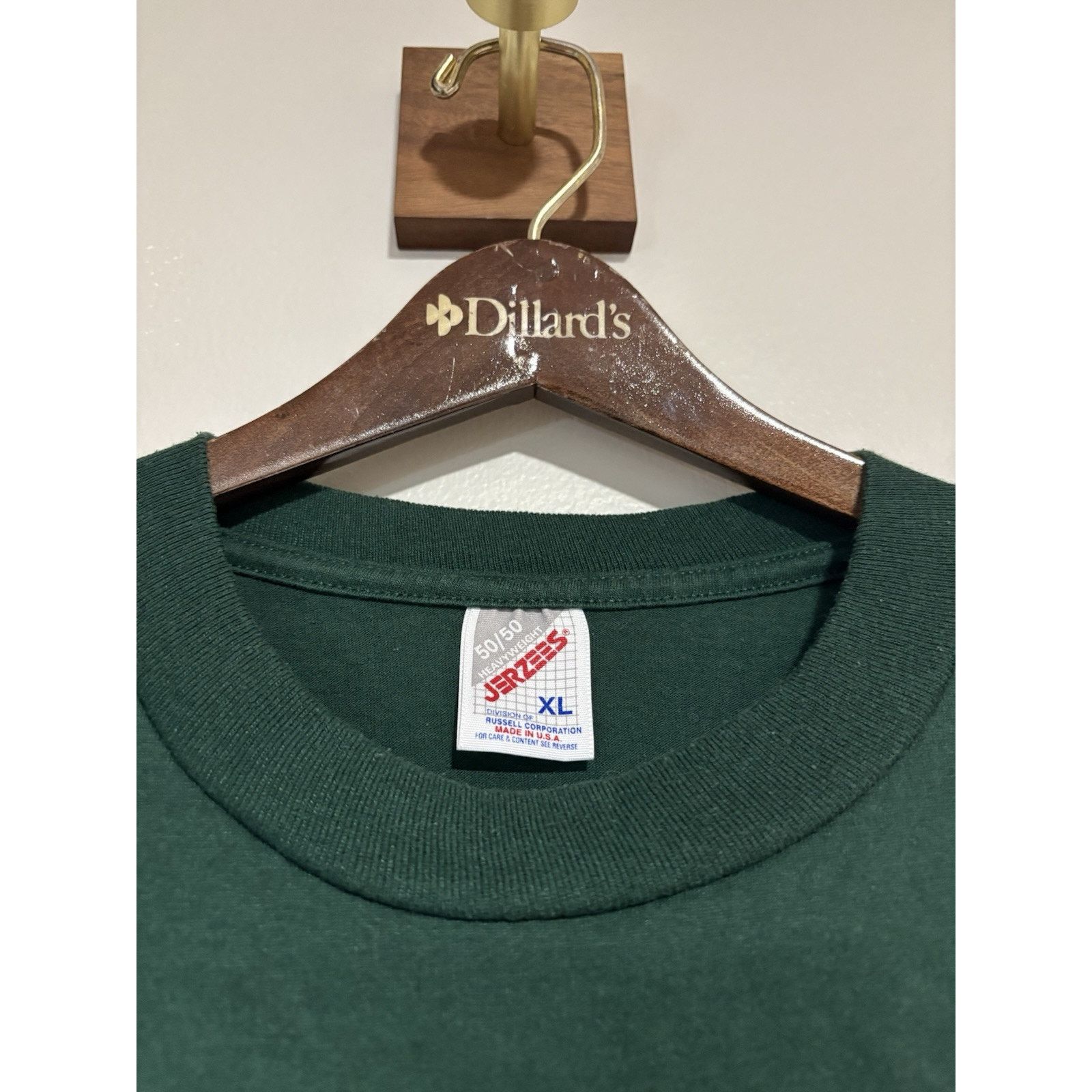 Jerzees Vintage T-Shirt Mens XL JERZEES 50/50 Green S/S Made in USA Size US XL / EU 56 / 4 - 3 Thumbnail
