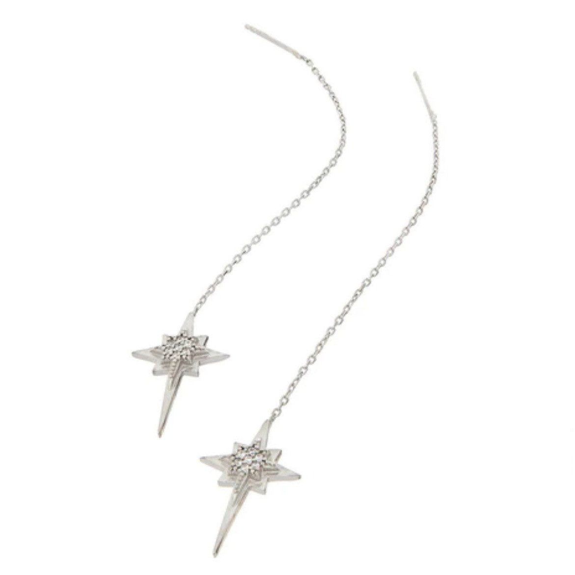 Other New Sterling Starry Night Star Chain Earrings Size ONE SIZE - 3 Thumbnail