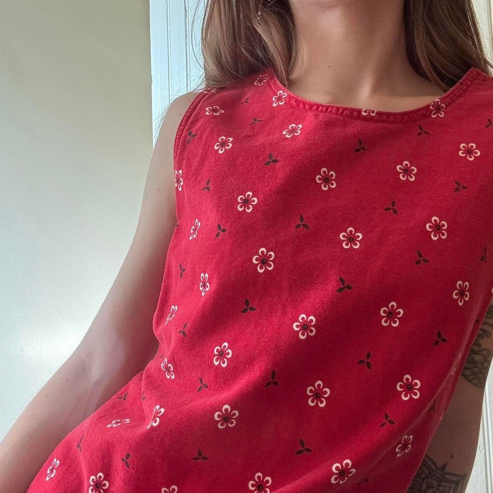AMI Vintage A.M.I. Red Bandana Cotton Shift Dress Small Summer Size S / US 4 / IT 40 - 2 Thumbnail
