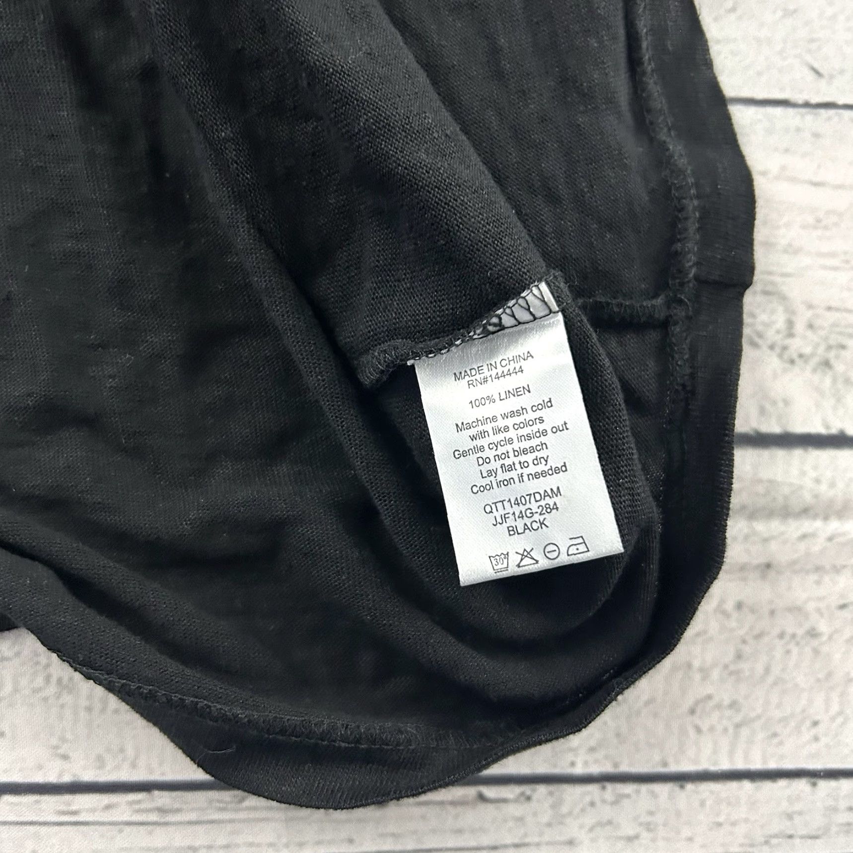 Vintage Joe's Linen Long Sleeve Top Blouse Women's Large Black 100% N/A Size L / US 10 / IT 46 - 5 Thumbnail