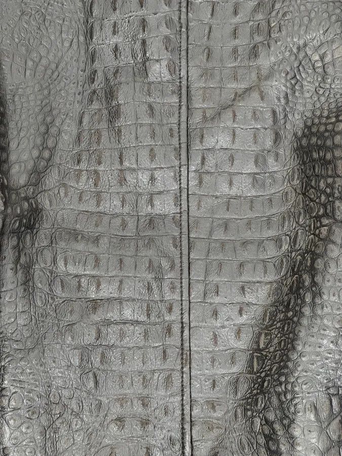 Giorgio Armani 2000s Giorgio Armani Crocodile Effect Brown Leather Aviator Jacket Size US M / EU 48-50 / 2 - 10 Thumbnail