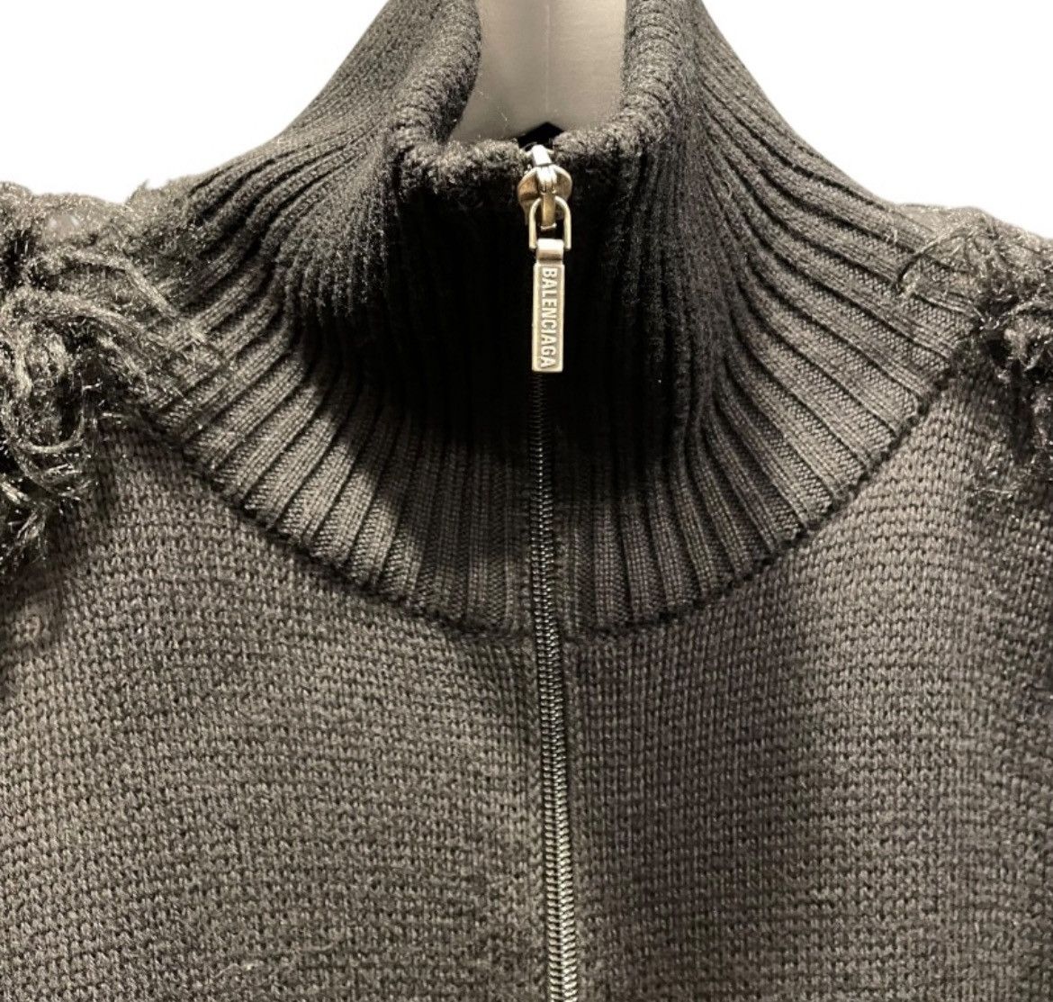 Balenciaga Balenciaga Fur Zip Up Turtleneck Knit Sweater Size US L / EU 52-54 / 3 - 4 Thumbnail