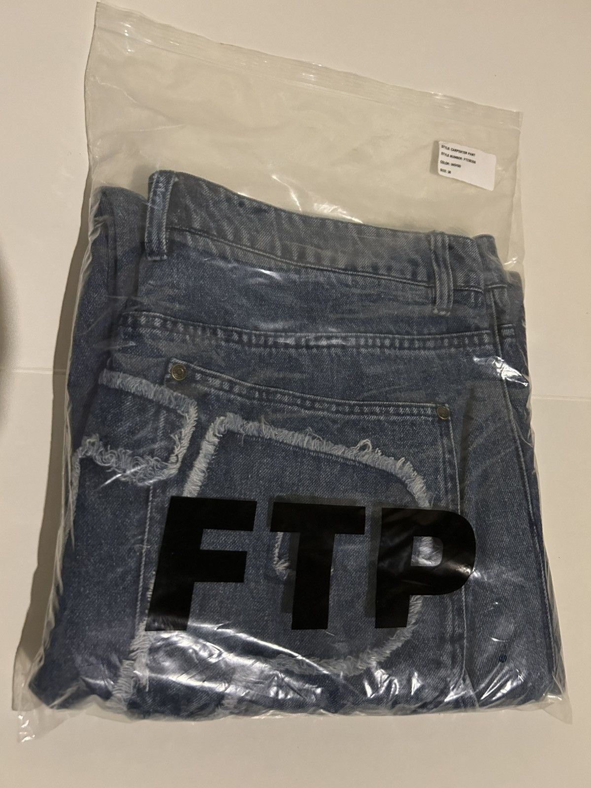 Fuck The Population FTP Frayed Denim Logo Carpenter Pant Washed Indigo Size 36 Size US 36 / EU 52 - 3 Thumbnail