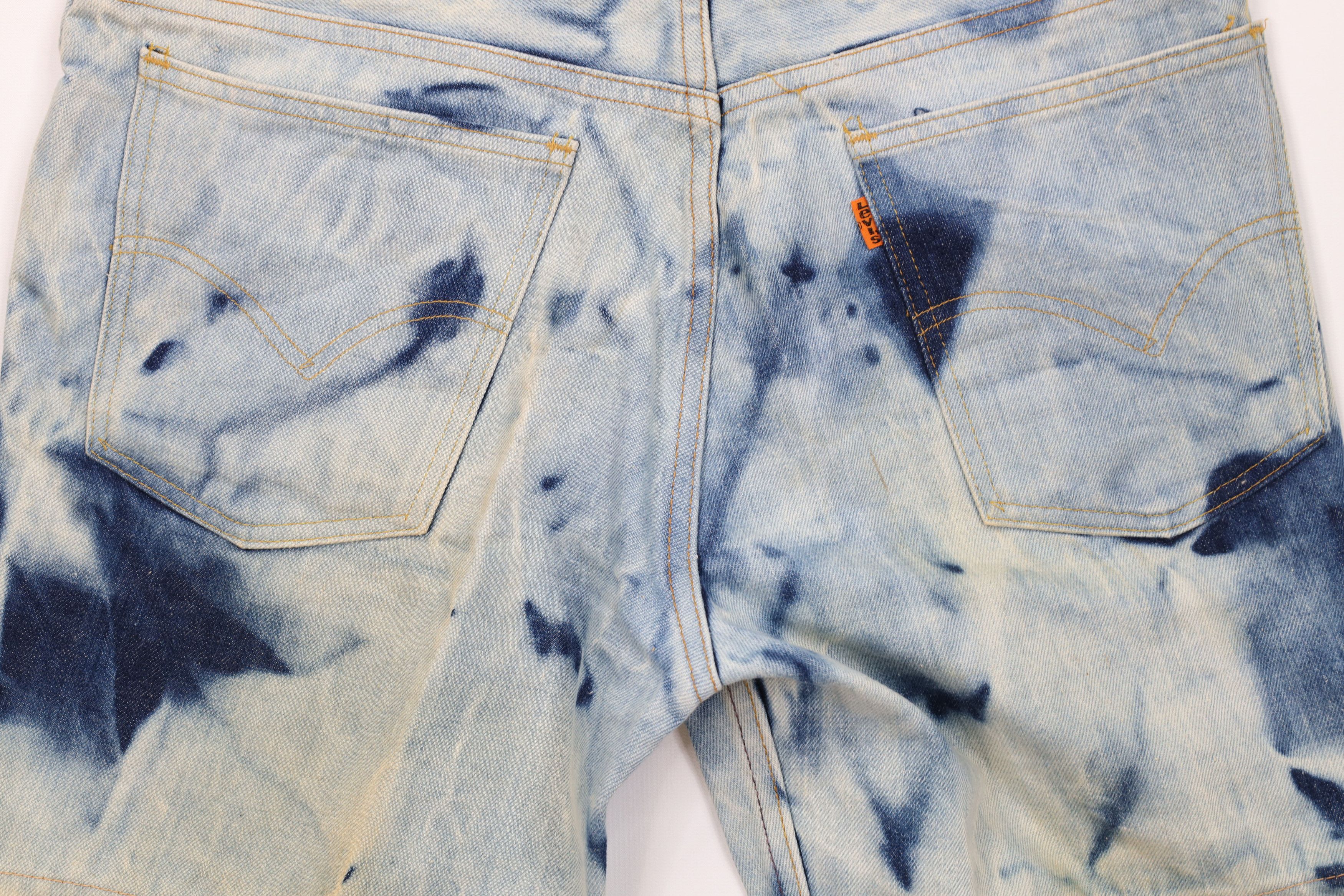 Levi's Vintage 70s Levis Orange Tab Acid Wash Denim Jean Shorts USA Size US 32 / EU 48 - 10 Thumbnail
