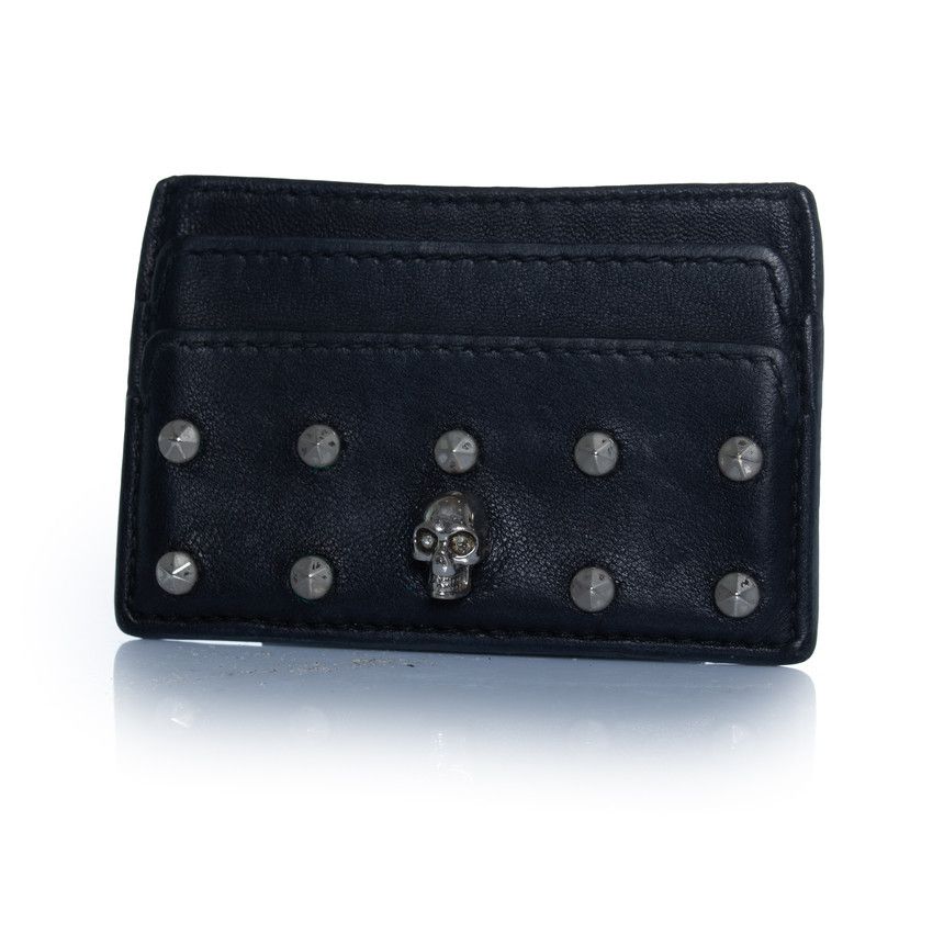 Alexander McQueen Alexander McQueen, black leather card holder Size ONE SIZE - 1 Thumbnail