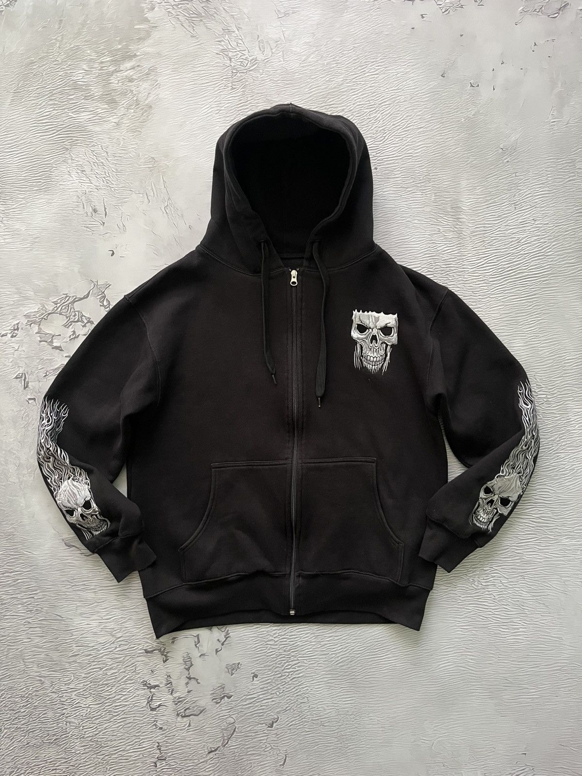 Vintage Road House Faded Vintage Zip Hoodie Sweatshirt Skull Size US L / EU 52-54 / 3 - 3 Thumbnail