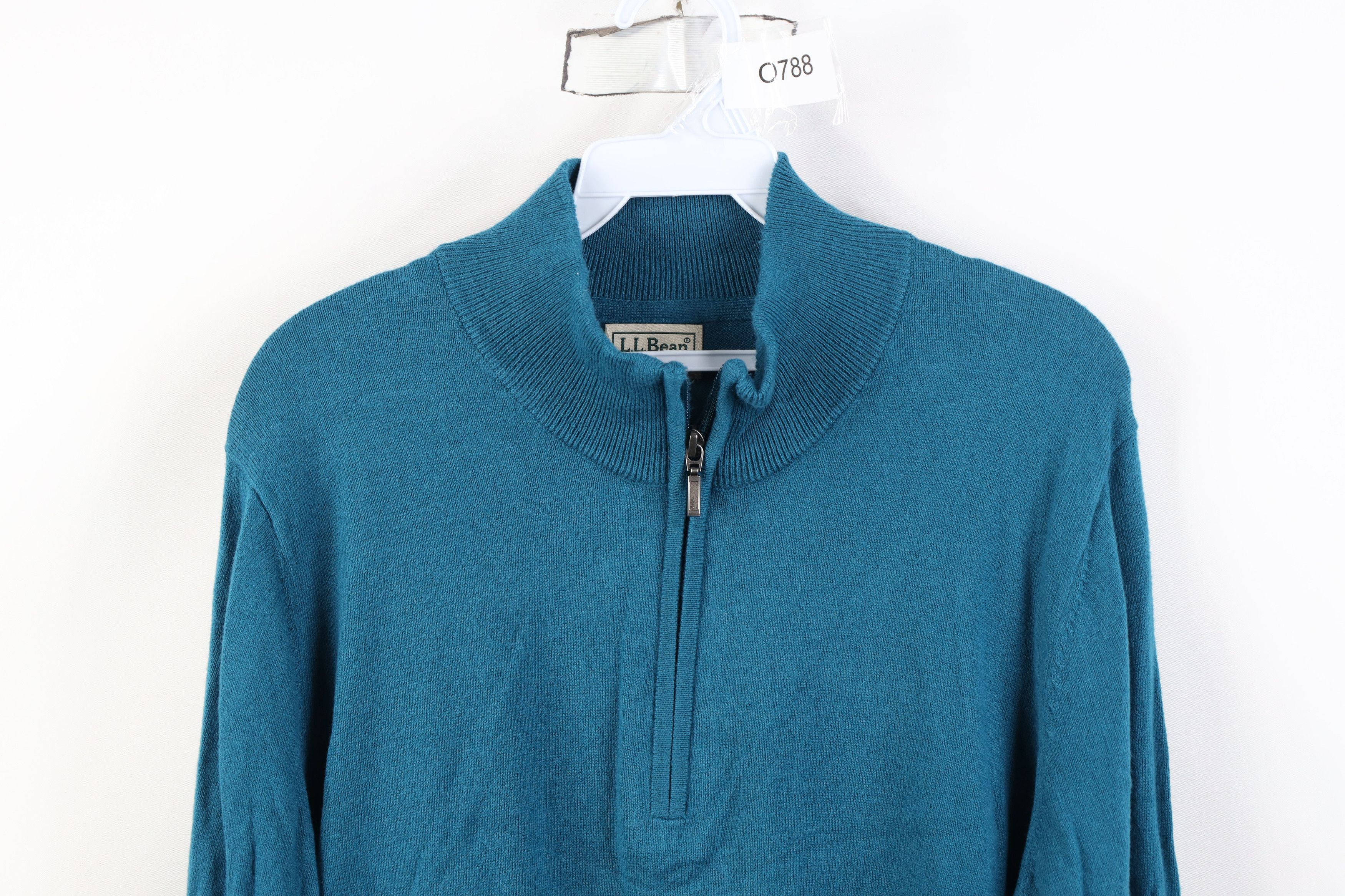 L.L. Bean Vintage LL Bean Cotton Cashmere Ribbed Knit 1/4 Zip Sweater Size US L / EU 52-54 / 3 - 2 Thumbnail
