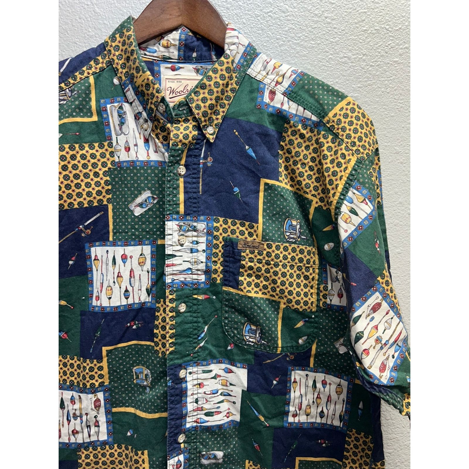 Woolrich Woolen Mills Vintage Woolrich Button Up Shirt Fish Fishing Hooks Graphic Size US L / EU 52-54 / 3 - 3 Thumbnail