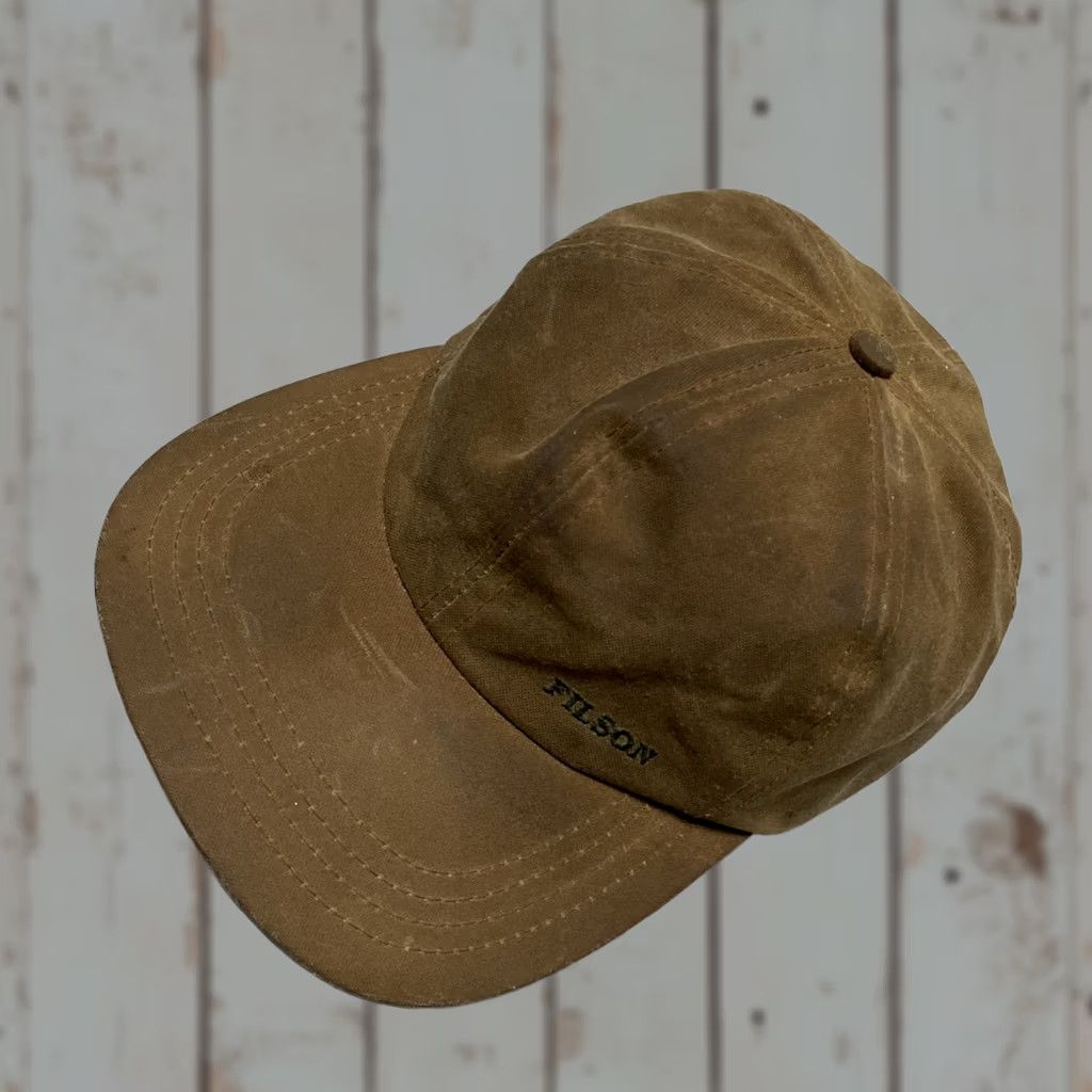 Filson VINTAGE Filson Cap Baseball Cap Canvas Brown OS One Size USA Outdoor Hunting Americana Workwear Leather strap Mens Womens Unisex Adults Size ONE SIZE - 1 Thumbnail