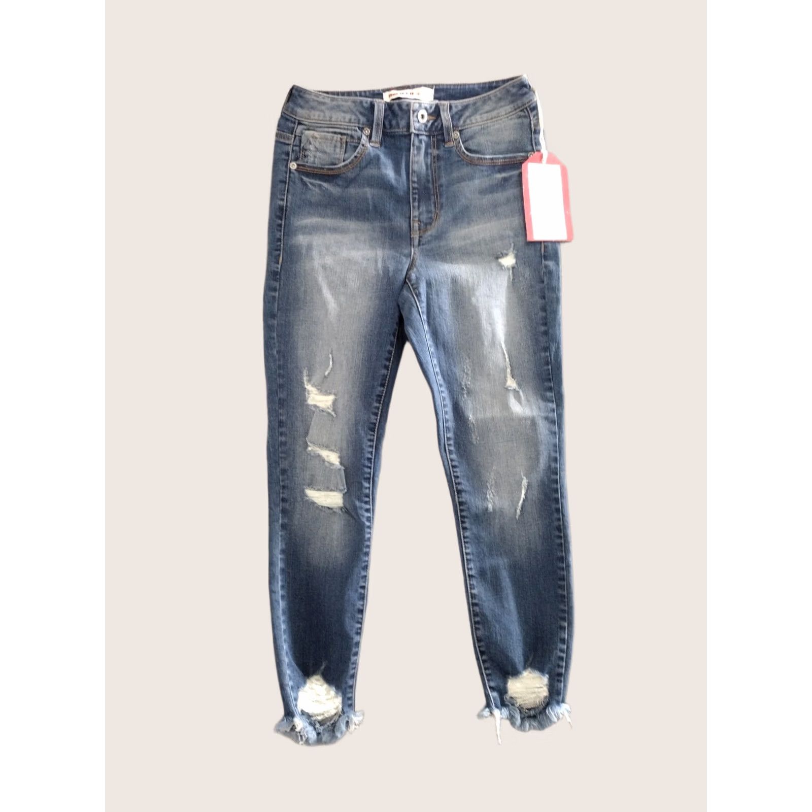 Penfield Anfield Jeans Distressed Mid Rise Skinny 90s Light Blue XS Women Regular Slim 24in 24in Cotton Spandex Denim Brand: Anfield Size 26" / US 2 / IT 38 - 1 Thumbnail