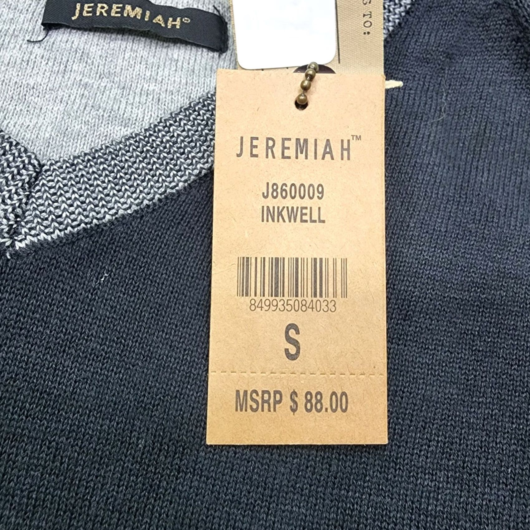 Vintage Jeremiah Men’s V-Neck Pullover Sweater 100% Cotton Inkwell S Knit Solid Breathing Mens Pullover 100% Cotton V-Neck Inkwell Clothing Size US S / EU 44-46 / 1 - 4 Thumbnail