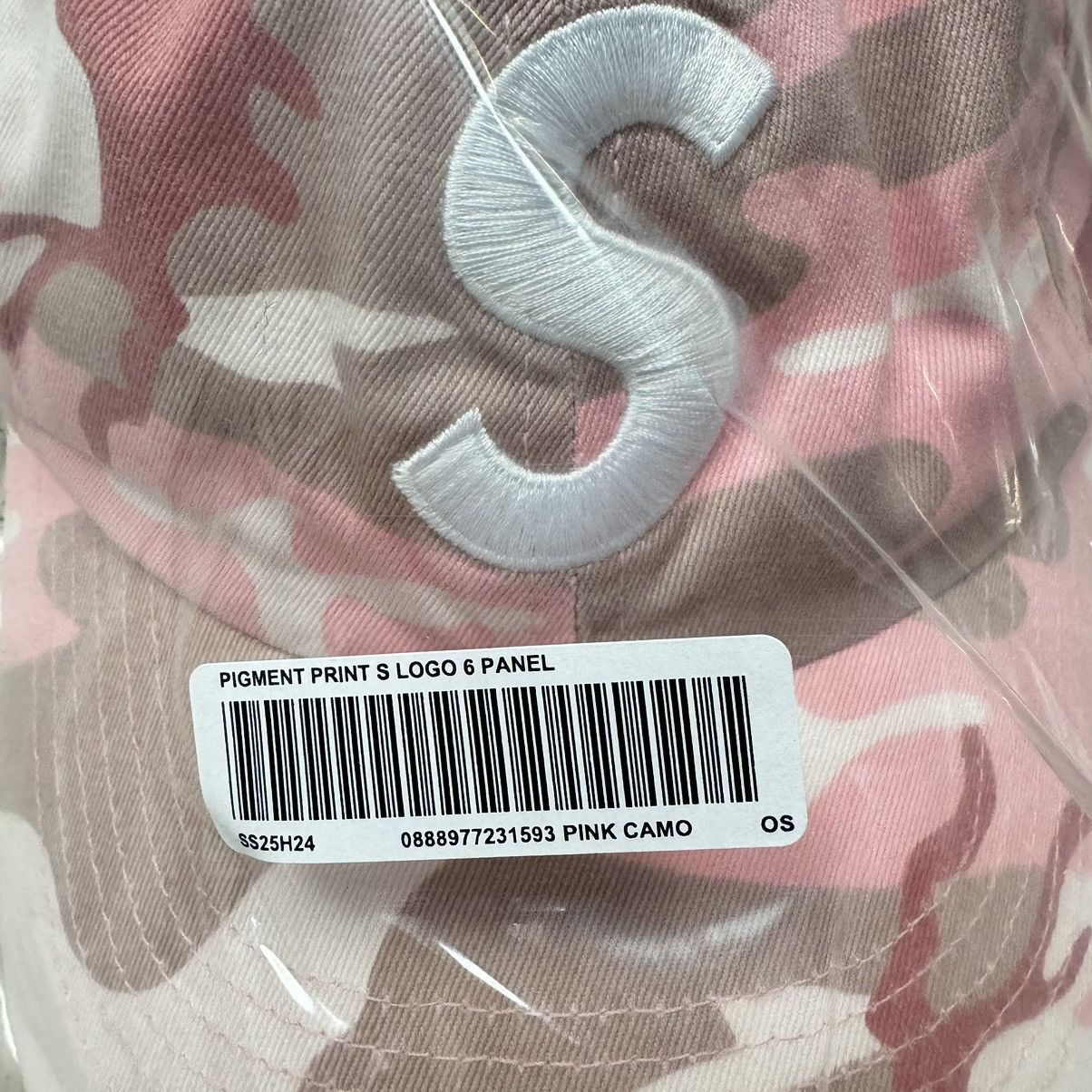Supreme Supreme Pigment Coated S Logo 6-Panel Pink Camouflage Hat Size ONE SIZE - 5 Thumbnail