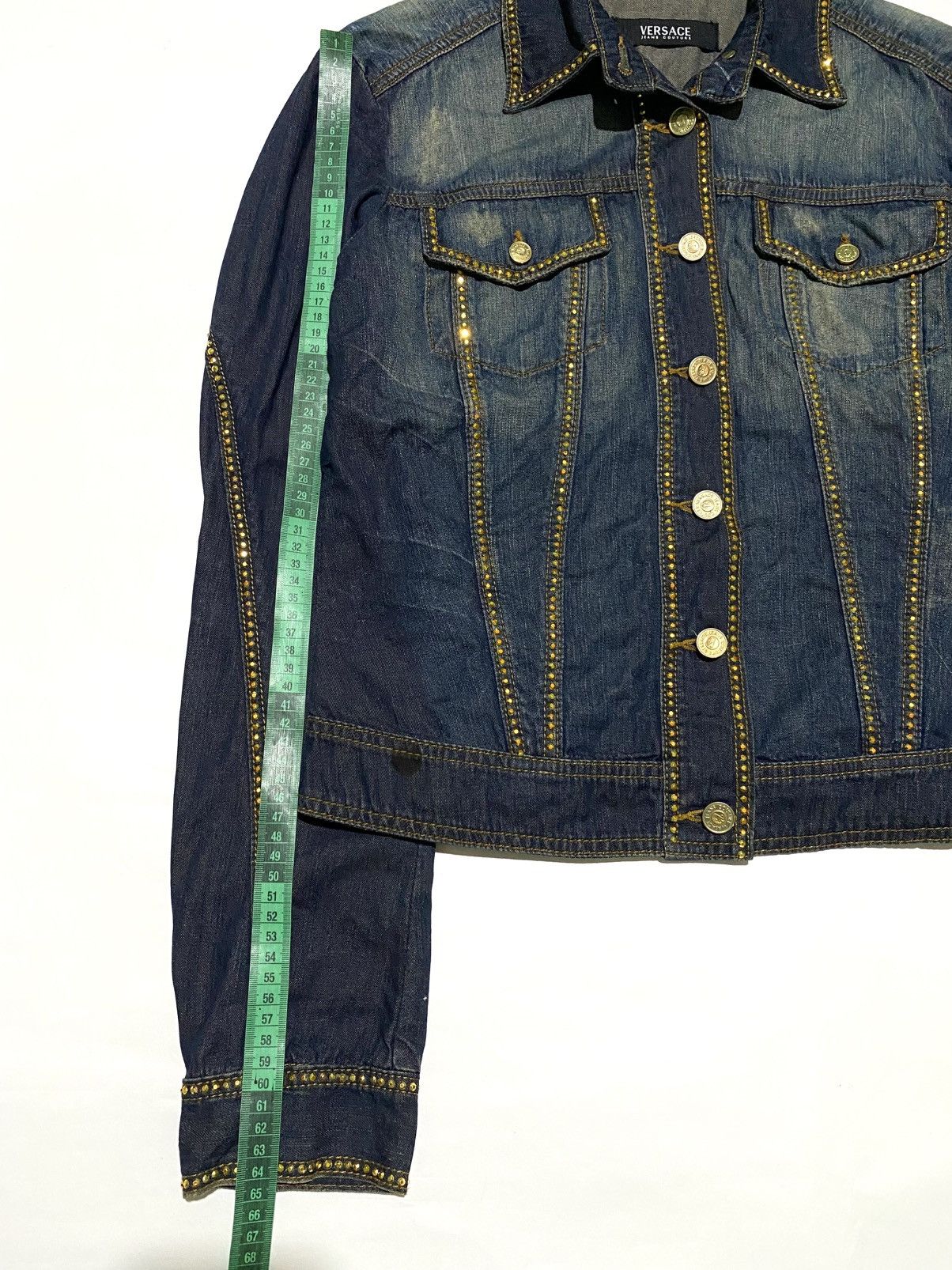 Versace Jeans Couture VERSACE JEAN COUTURE STUDDED DISTRESSED DENIM JACKET Size M / US 6-8 / IT 42-44 - 15 Thumbnail