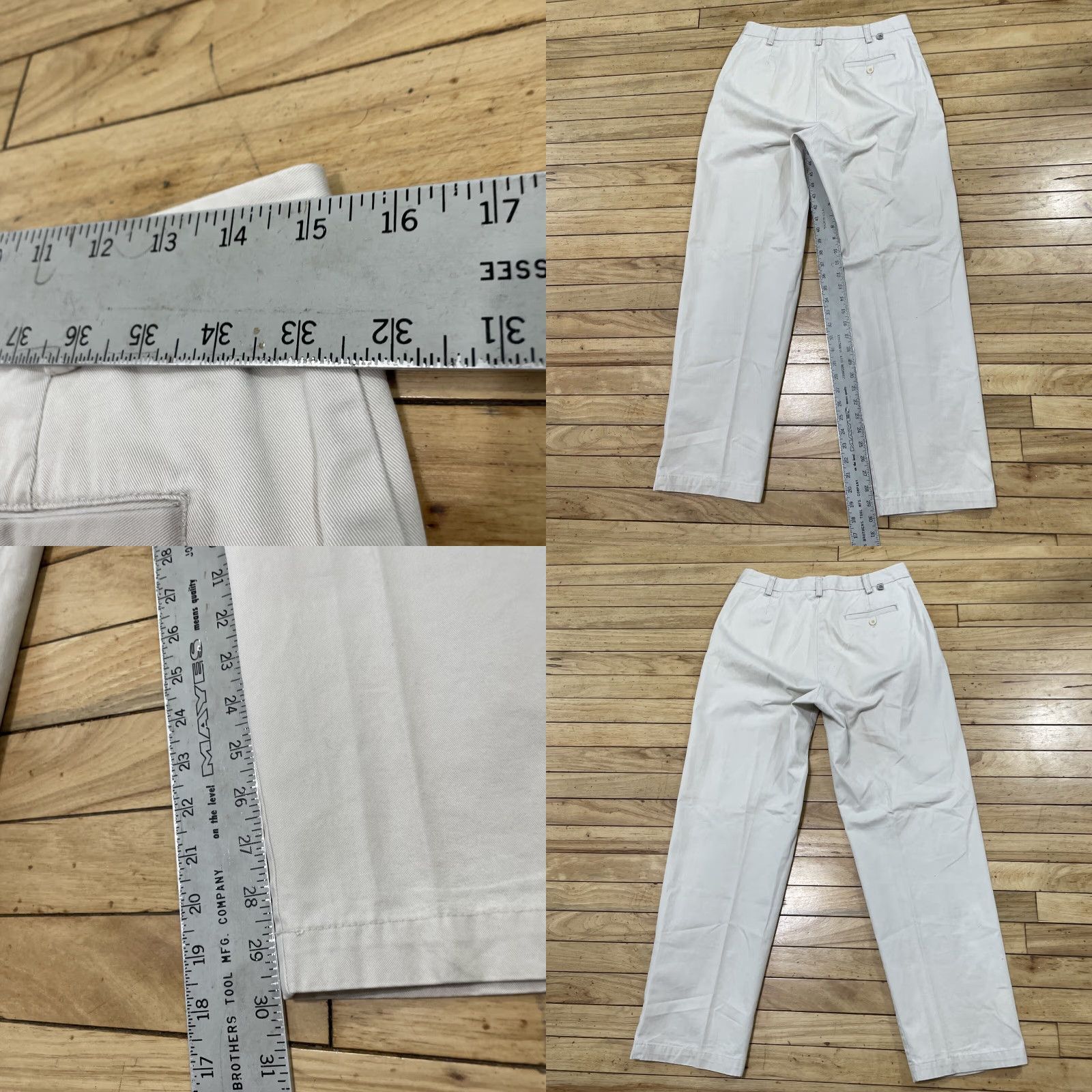 Calvin Klein VINTAGE Calvin Klein Jeans Pants Womens 10 Cream Khaki Flat Straight VTG Y2K Mauritius W30xL30 Size 32" / US 10 / IT 46 - 8 Thumbnail