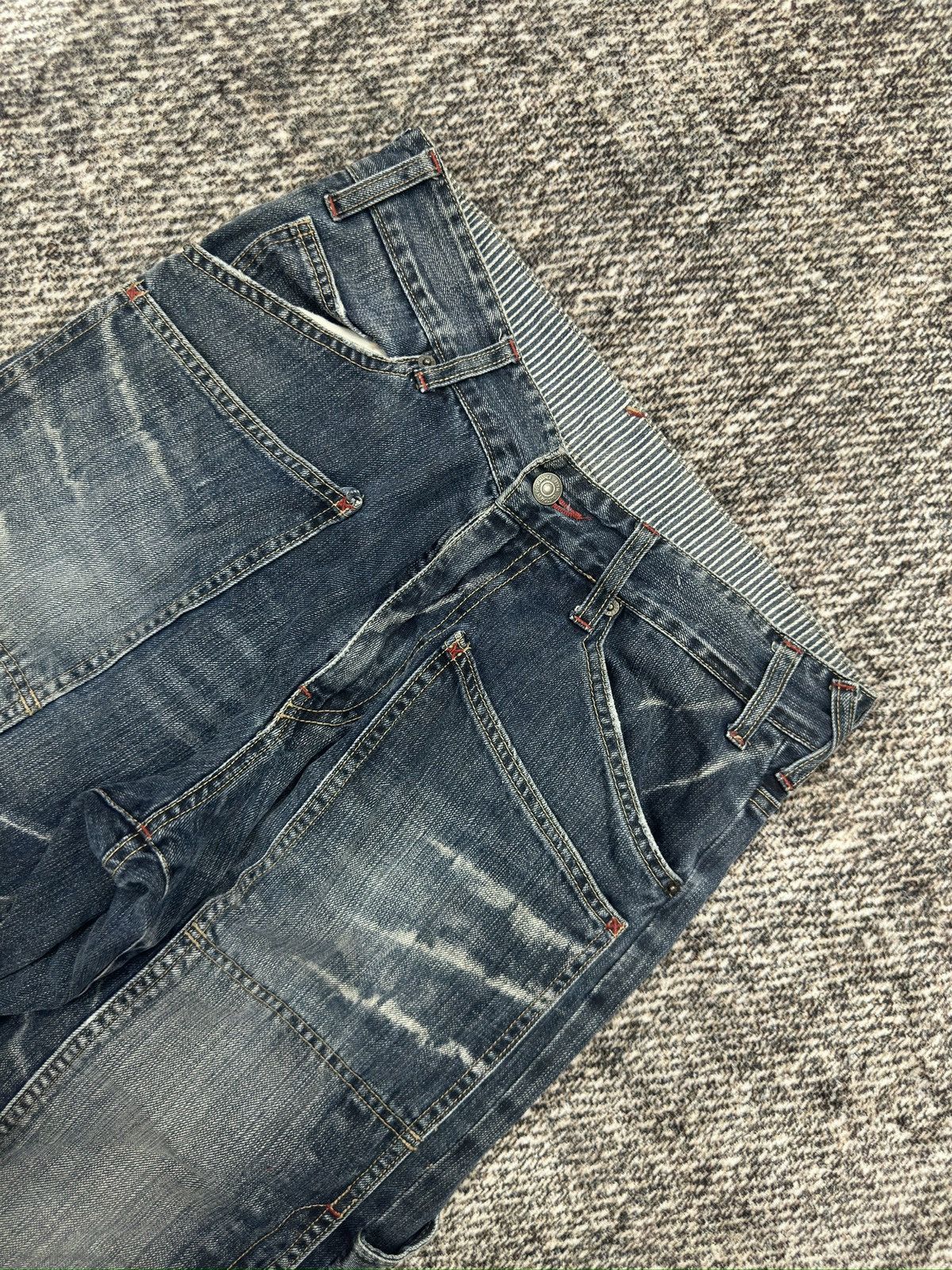 If Six Was Nine × Le Grande Bleu (L.G.B.) × PPFM Vintage Wide Jeans Baggy Multiple Pocket By PPFM Size US 30 / EU 46 - 4 Thumbnail
