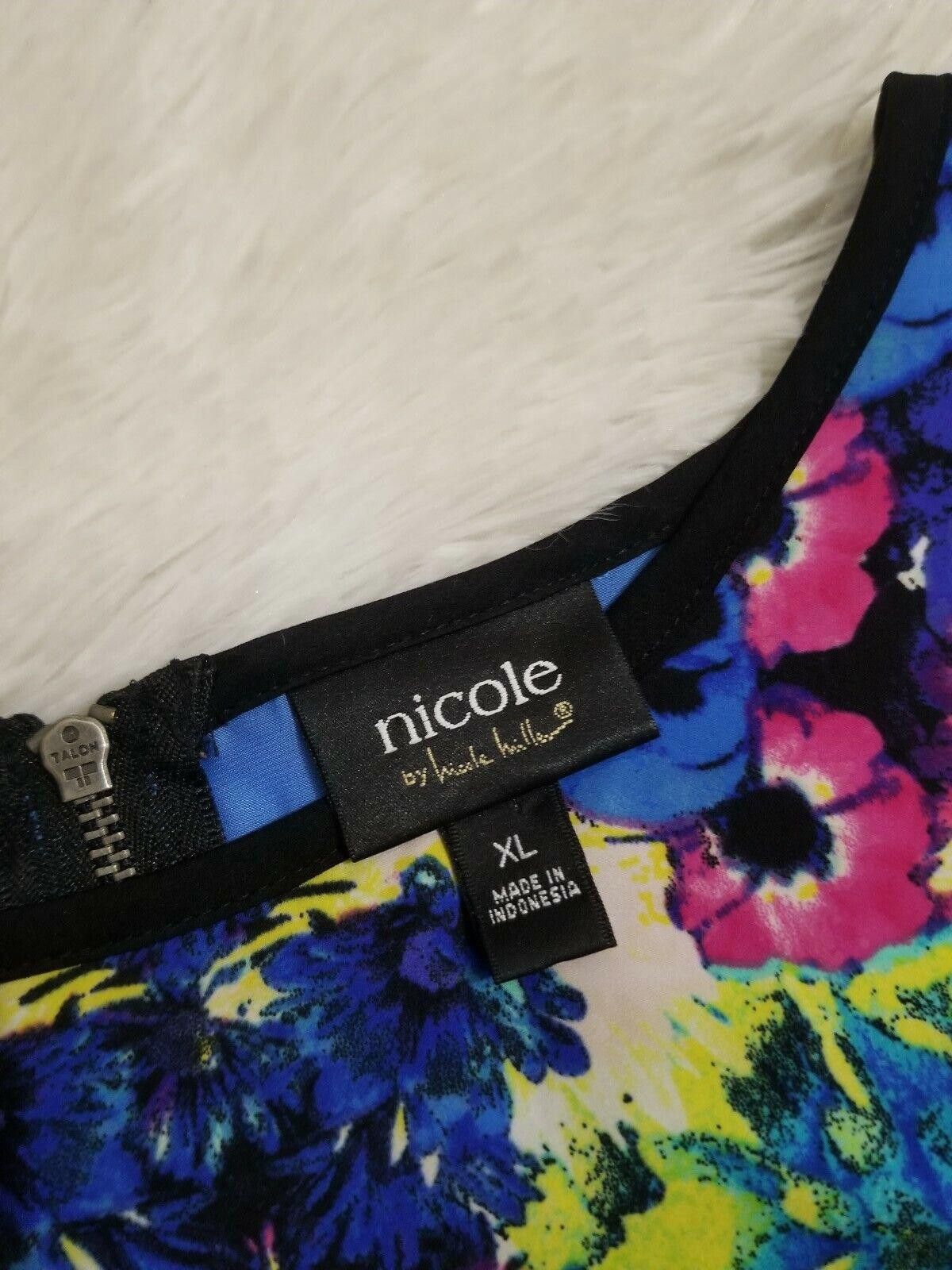 Nicole Miller Nicole Miller Top Extra Large Career Floral Hi Low Blouse Size XL / US 12-14 / IT 48-50 - 3 Thumbnail