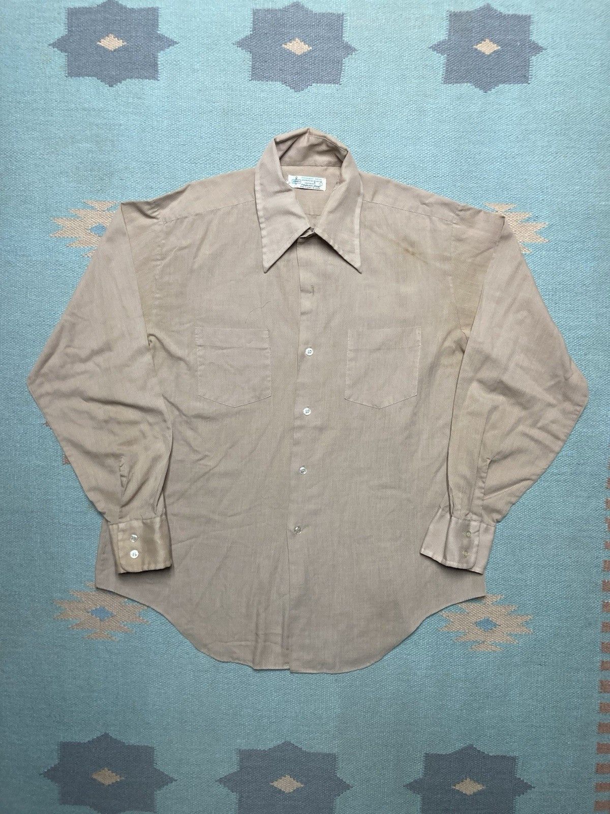 Vintage Vintag 70s button shirt Kmart dagger collar sanforized large Size US L / EU 52-54 / 3 - 1 Thumbnail