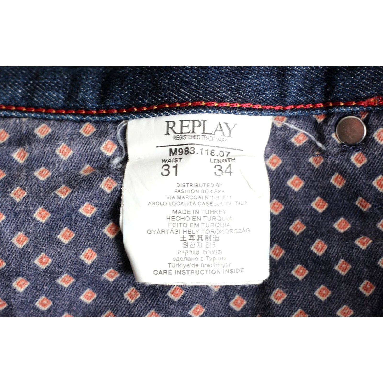 Replay VINTAGE Replay? waitom Jeans Men W31 L34 Regular DZ7407 Size US 31 - 6 Thumbnail