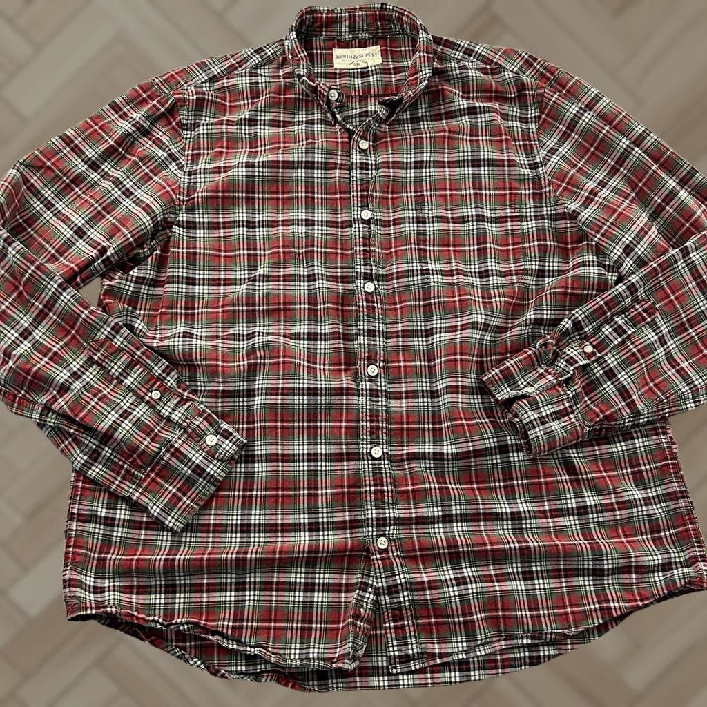 Ralph Lauren Ralph Lauren Denim & Supply Long Sleeve Plaid Button Front Shirt Mens XXL Red Size US XXL / EU 58 / 5 - 1 Thumbnail