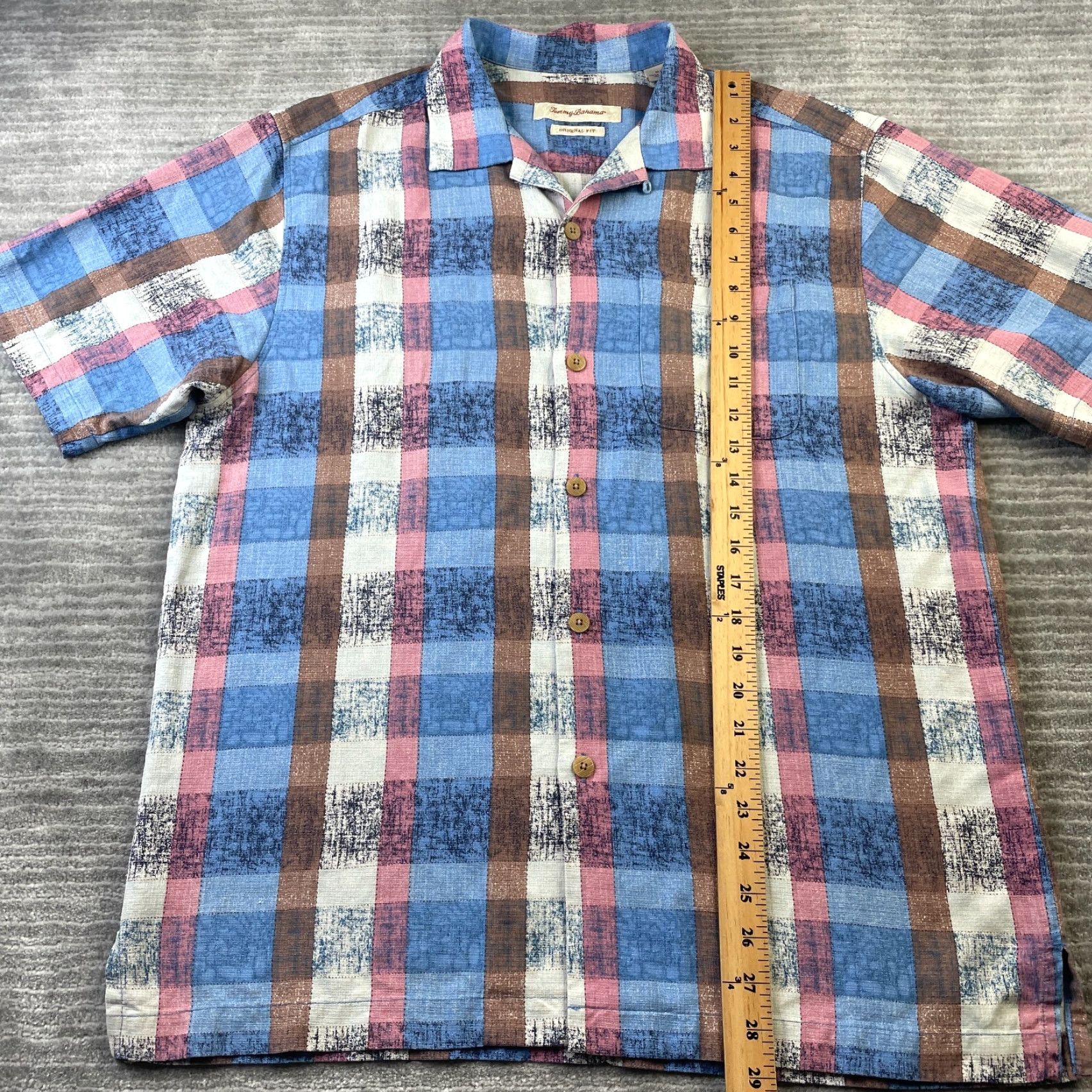 Tommy Bahama VINTAGE not specified, so omit. Final title: Tommy Bahama Shirt Mens M Blue Silk Cotton Button-Up Hawaiian Floral Short Sleeve Size US M / EU 48-50 / 2 - 8 Thumbnail