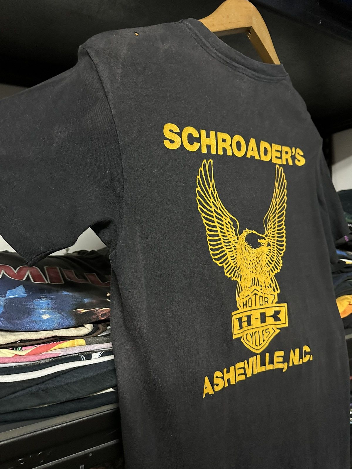 Harley Davidson × Vintage Vintage 70s Schroader’s Motor H-K Cycles Racing Sun Faded T Size US M / EU 48-50 / 2 - 4 Thumbnail