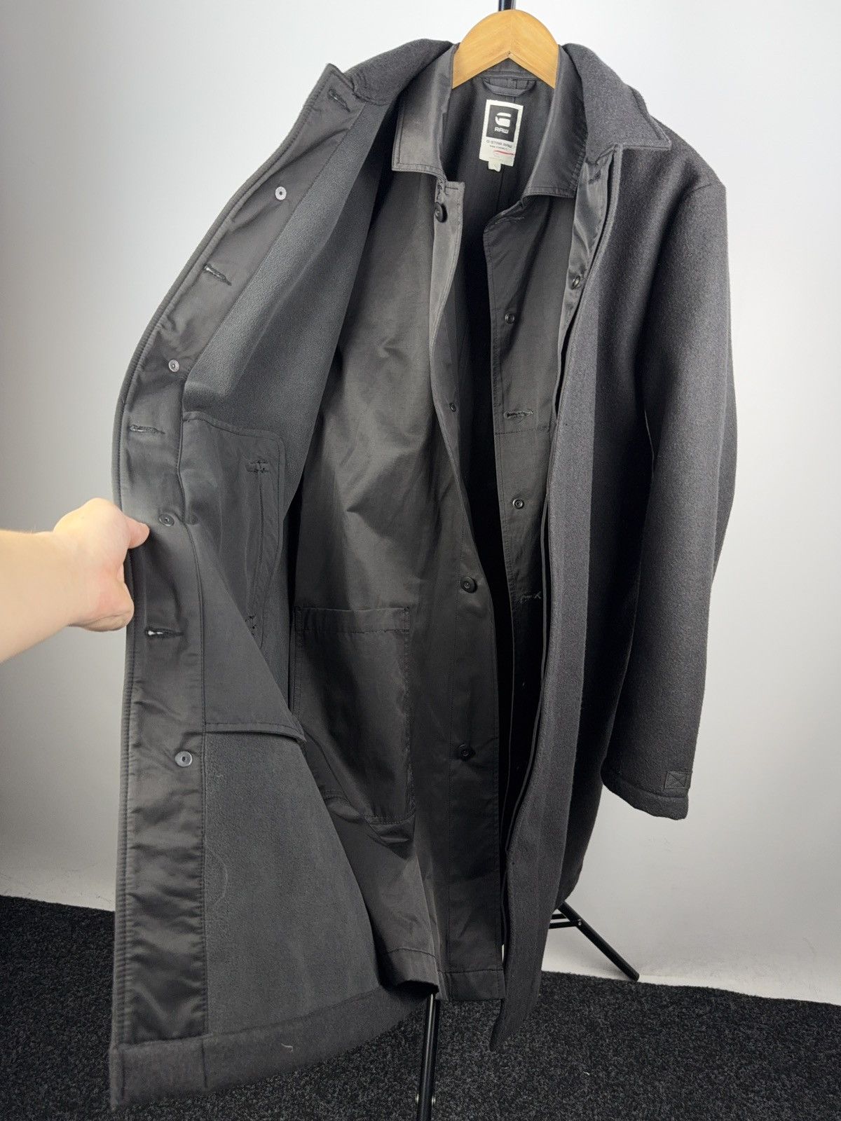 Designer × G-Star G-Star RAW Lockstart Wool Trench Coat Charcoal Size L Size US L / EU 52-54 / 3 - 8 Thumbnail