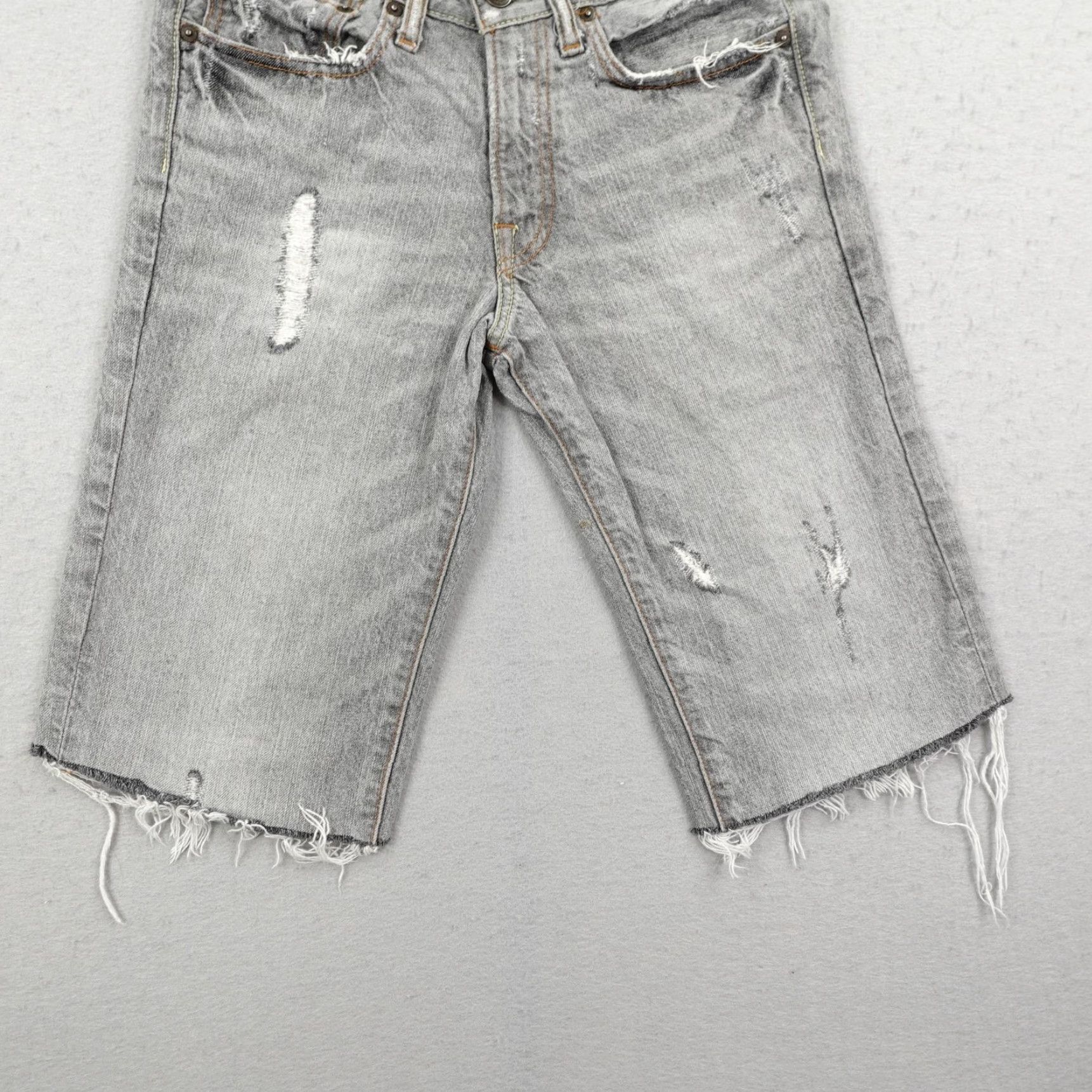 Abercrombie & Fitch VINTAGE Abercrombie Jeans Womens 14 Gray Denim Capri Low Rise Cropped Y2K Size 36" / US 14 / IT 50 - 3 Thumbnail