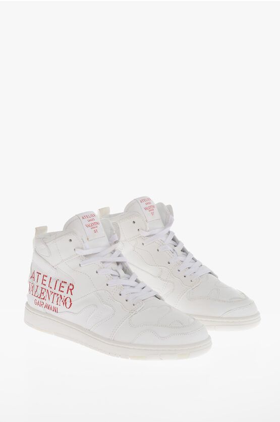Valentino o1y0525 Logo Hi-Top Sneakers in White Size US 7 / EU 40 - 3 Thumbnail