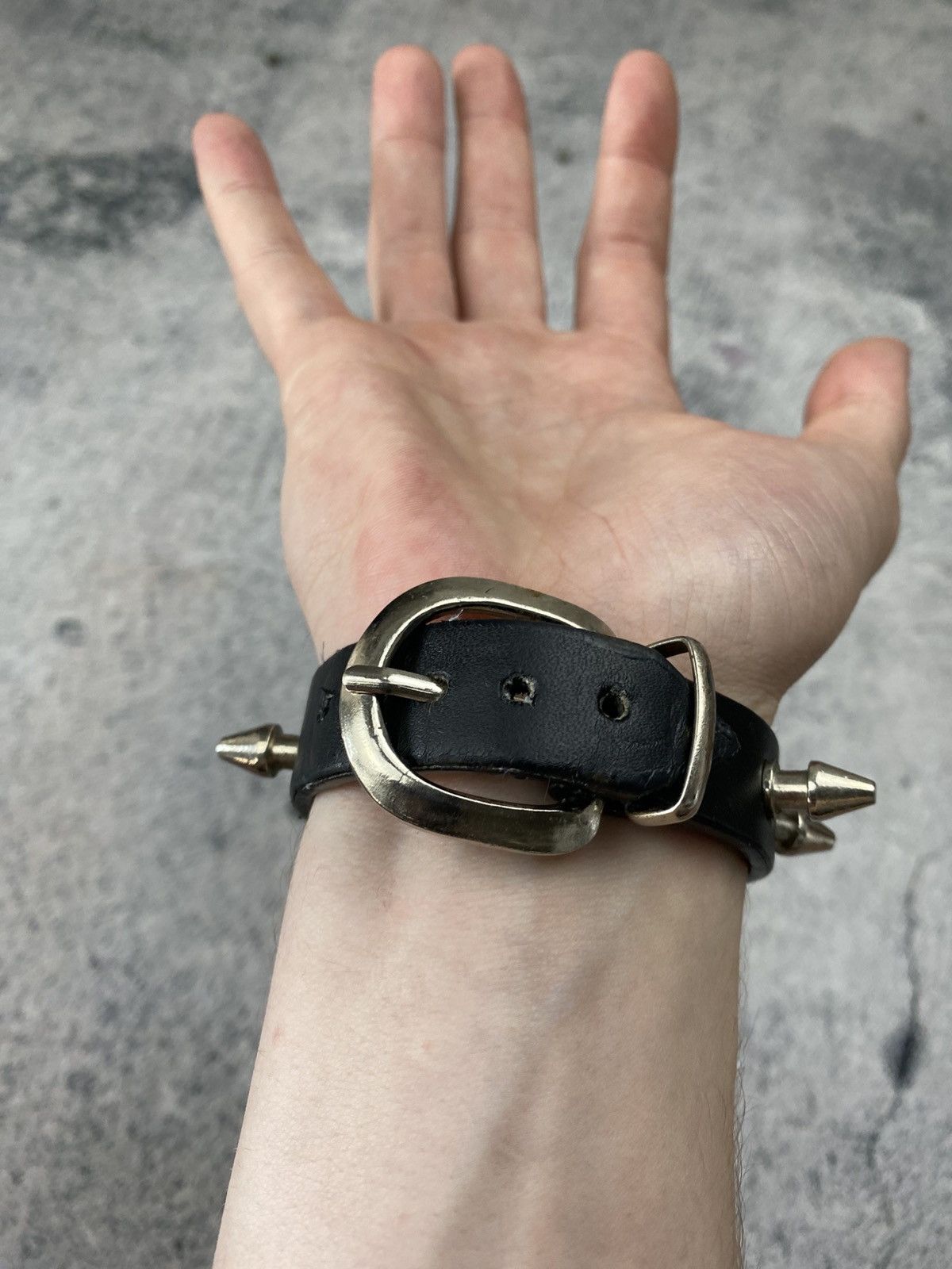 Vintage Punk Goth Spike Bracelet Leather Studded Cuff Alternative Size ONE SIZE - 6 Thumbnail