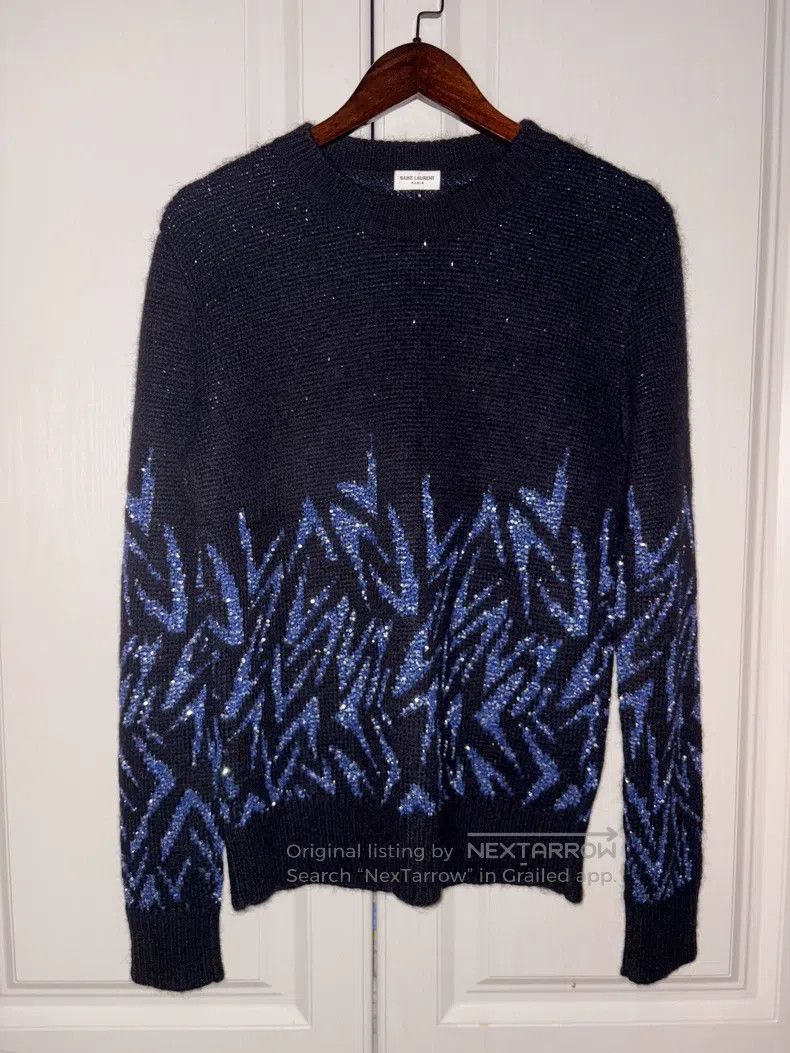 Saint Laurent Paris Lightning Knit Sweater