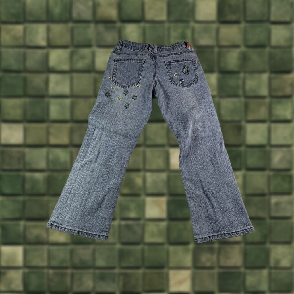 Vintage VINTAGE Apollo Women's Jeans Regular Blue Light Wash Embroidered 3/4 27in 5-Pocket Denim Straight Size 26" / US 2 / IT 38 - 1 Thumbnail