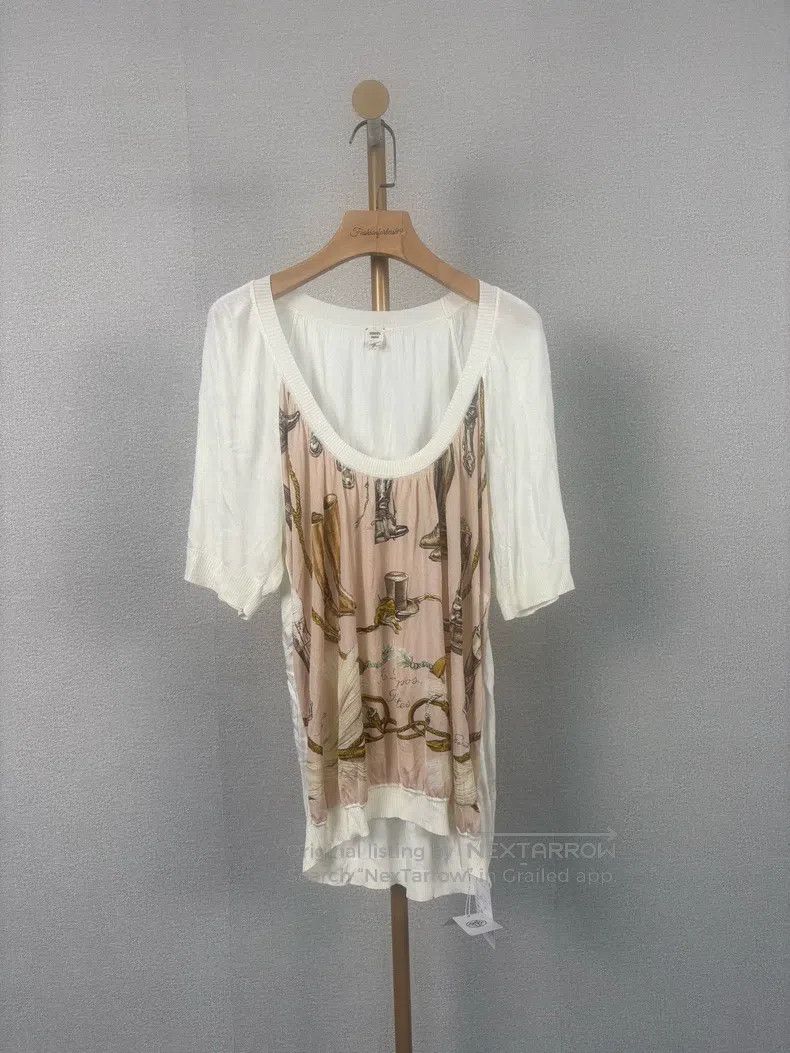 Hermes Hermes Short-sleeved silk top Size S / US 4 / IT 40 - 1 Thumbnail