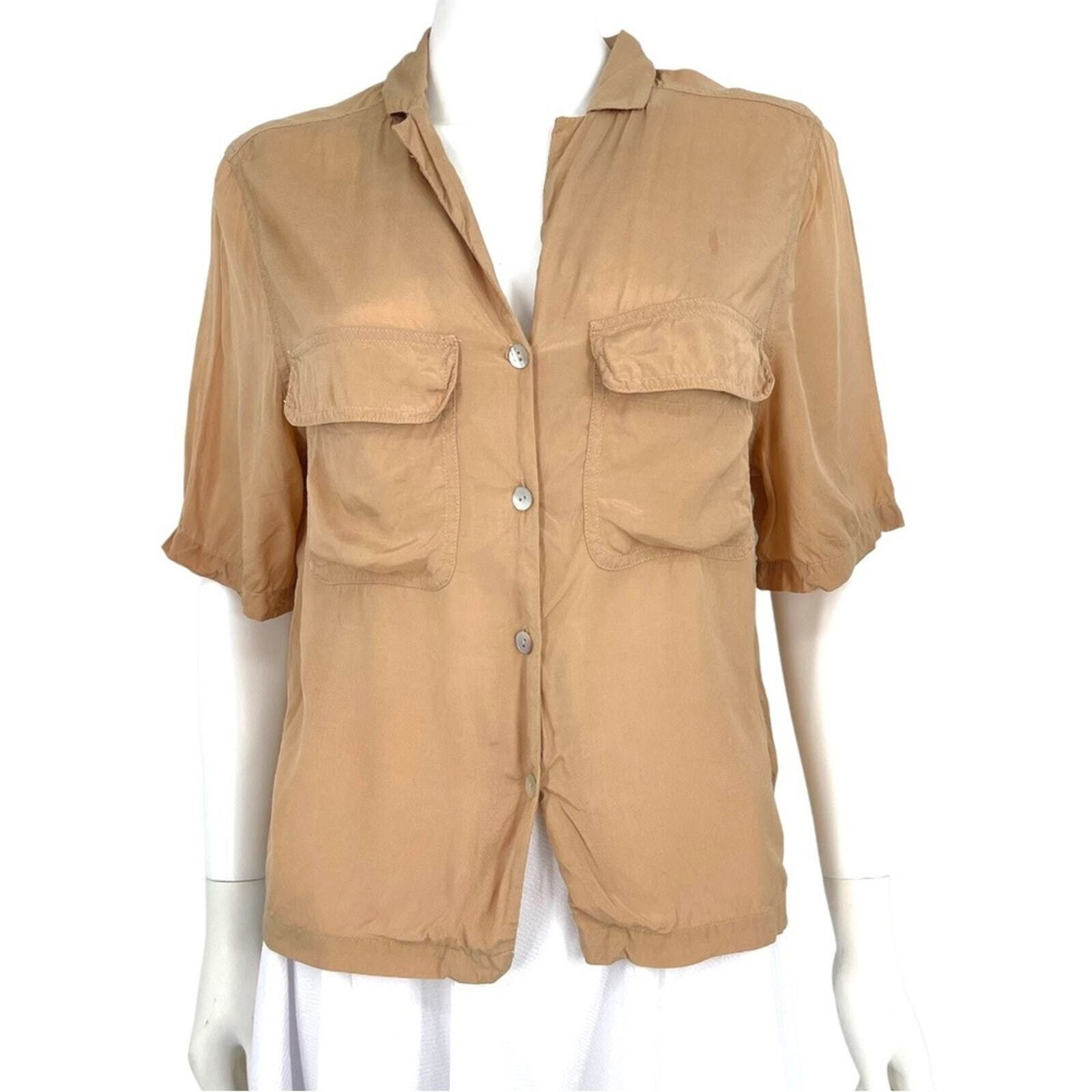 & Other Stories & Other Stories 2 Blouse Brown Button Short Sleeve Collared Size XS / US 0-2 / IT 36-38 - 1 Thumbnail