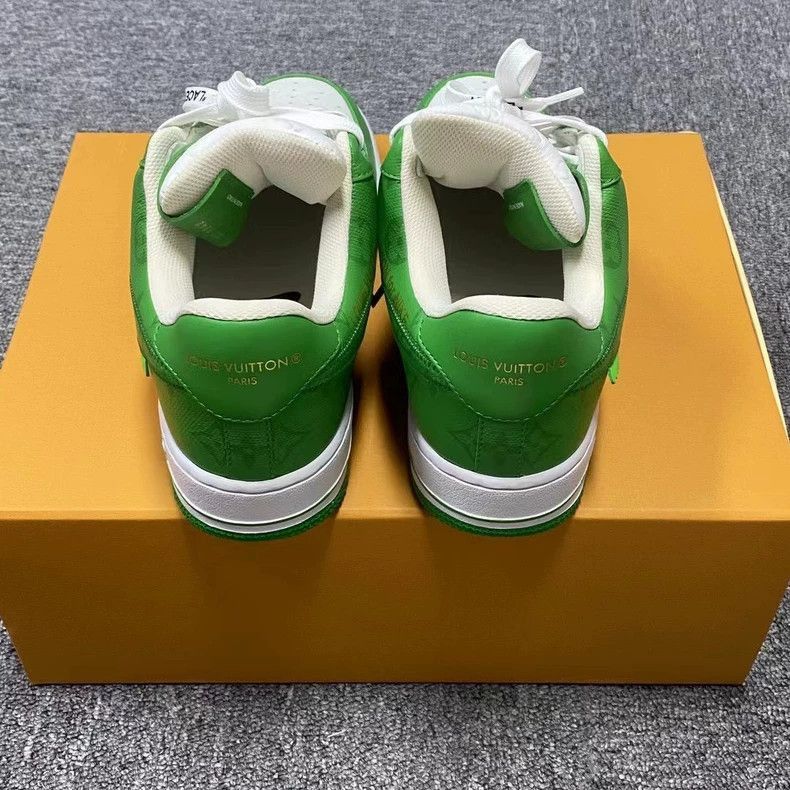 Louis Vuitton Louis Vuitton's latest white-green magic sticker AF1 low-cu Size US 8 / EU 41 - 3 Thumbnail