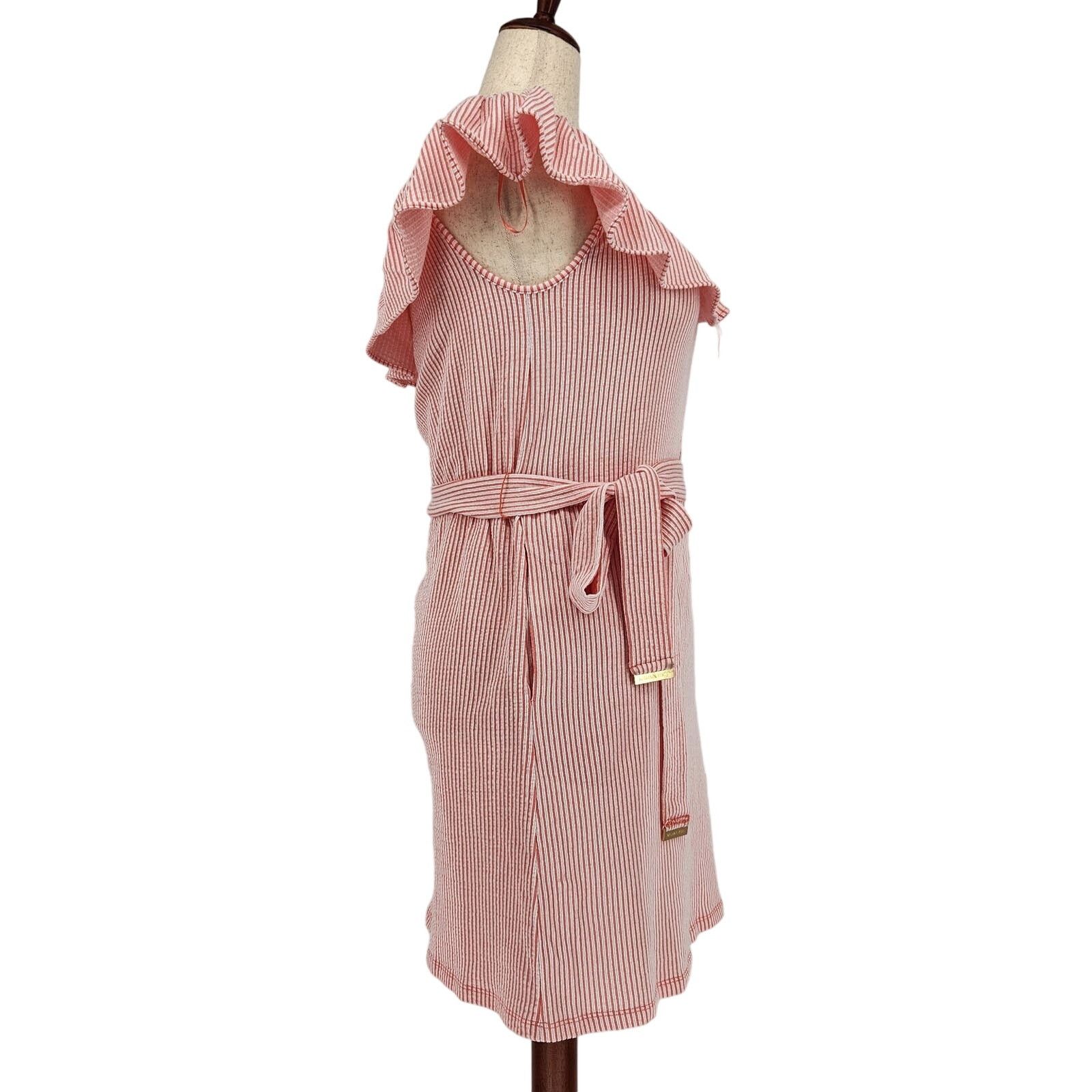 Michael Kors Michael Kors Women Pink Ruffle Off-the-Shoulder Dress Size L Size L / US 10 / IT 46 - 4 Thumbnail