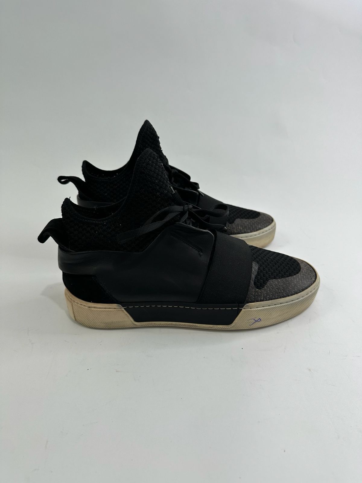 Balenciaga Balenciaga Leather/Mesh High Top Sneaker Size 40 EU Size US 7 / EU 40 - 1 Thumbnail