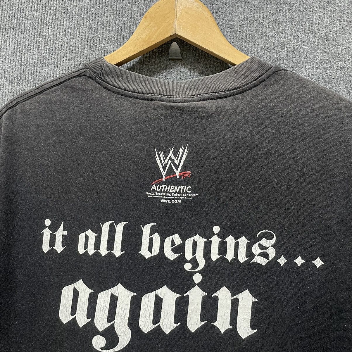 Vintage × WWE 2000s WWE The Undertaker Flaming Cross Logo Faded Black Tee Size US L / EU 52-54 / 3 - 6 Thumbnail