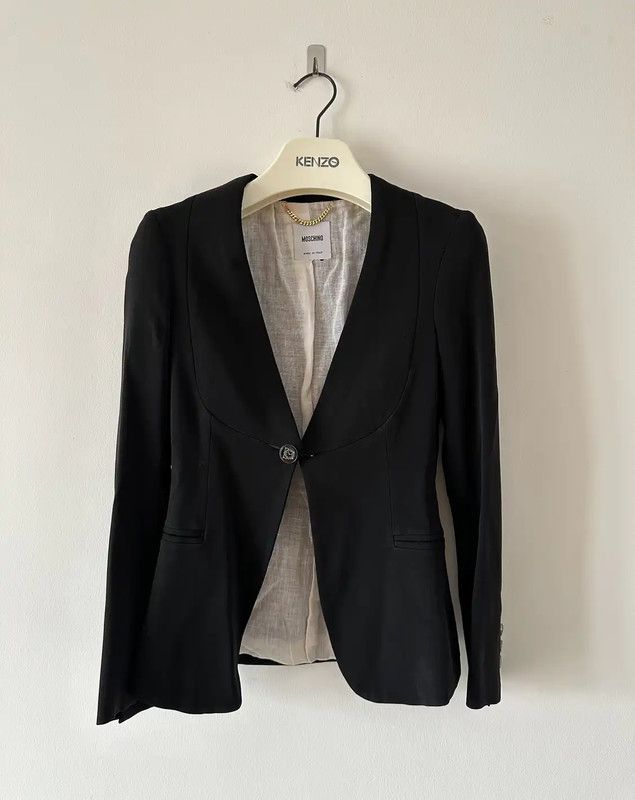 Moschino Moschino Women's Black Polyester Jacket 0089 Size L / US 10 / IT 46 - 1 Thumbnail