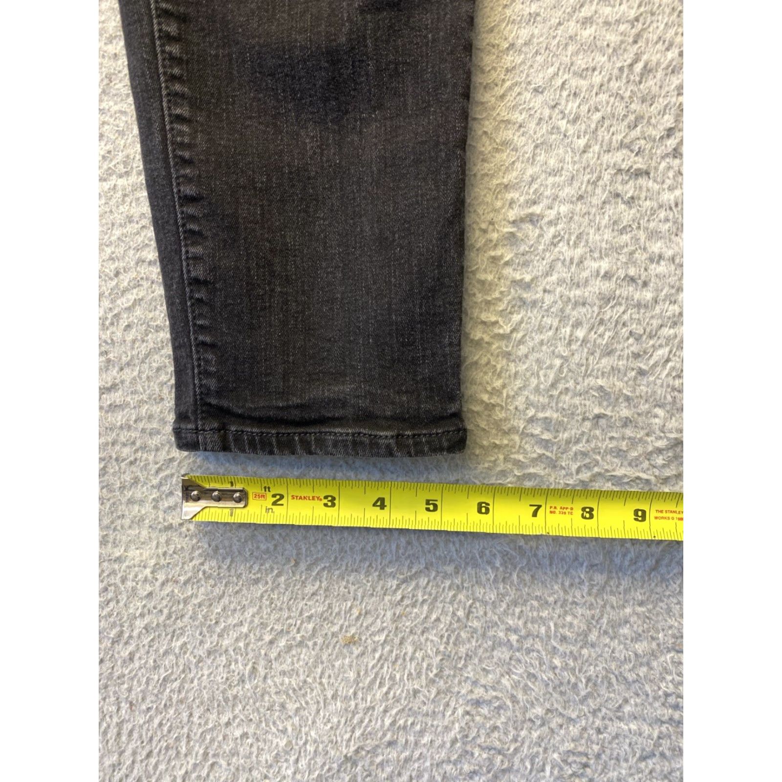 Loft LOFT Women's Jeans Slim High Rise Skinny 14 / 32 Black Denim Button 24 Inseam Stretch Curvy Regular 16328 Size 24" / US 00 / IT 34 - 7 Thumbnail