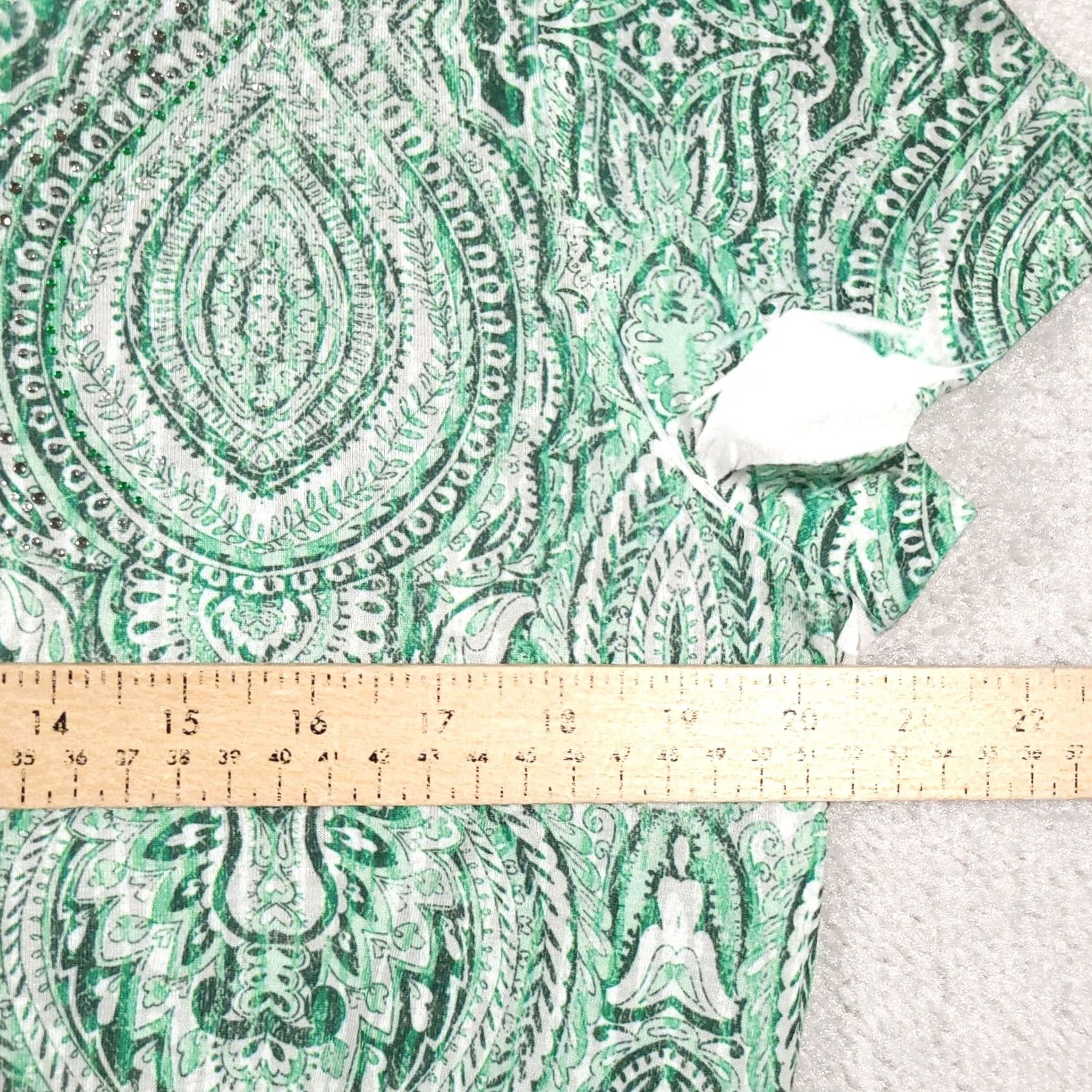 Vintage VINTAGE Chico's Shirt Women's Large Green Geometric Burnout Studded Cinched USA Size L / US 10 / IT 46 - 7 Thumbnail