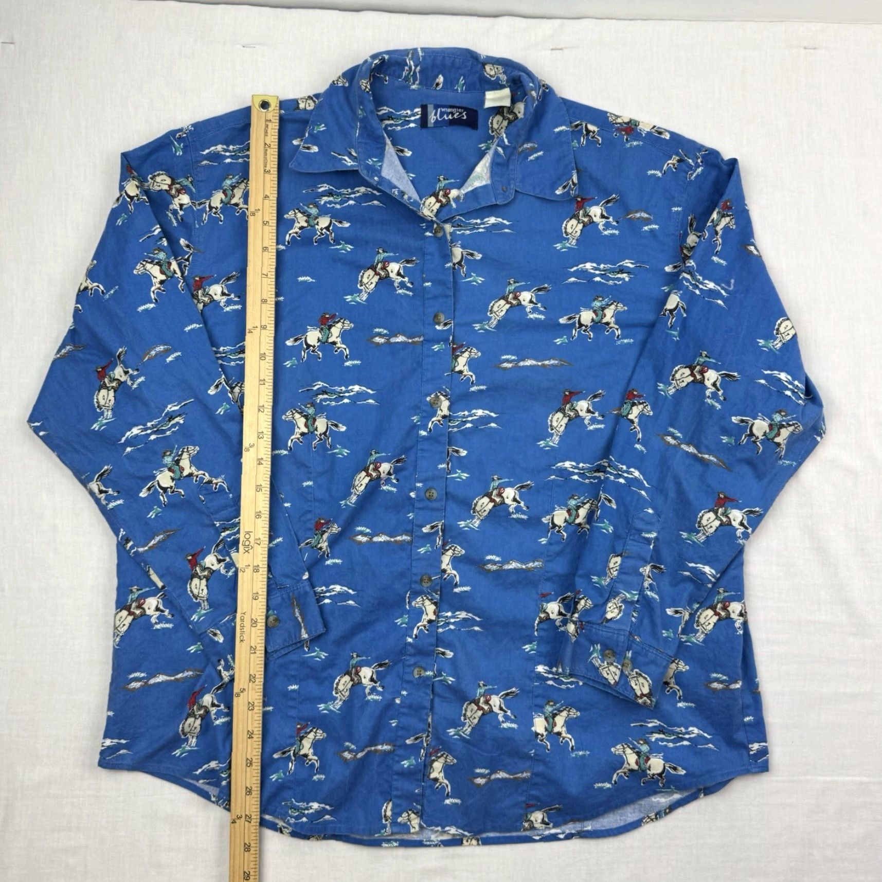 Wrangler VINTAGE Wrangler Western Shirt Adult Large Cowboy Graphic Print Long Sleeve Button-Up Country All Over Print Men Size US L / EU 52-54 / 3 - 4 Thumbnail