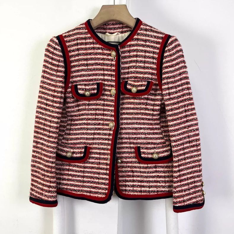 Gucci Gucci Red striped small fragrance jacket Size US XXS / EU 40 - 1 Thumbnail