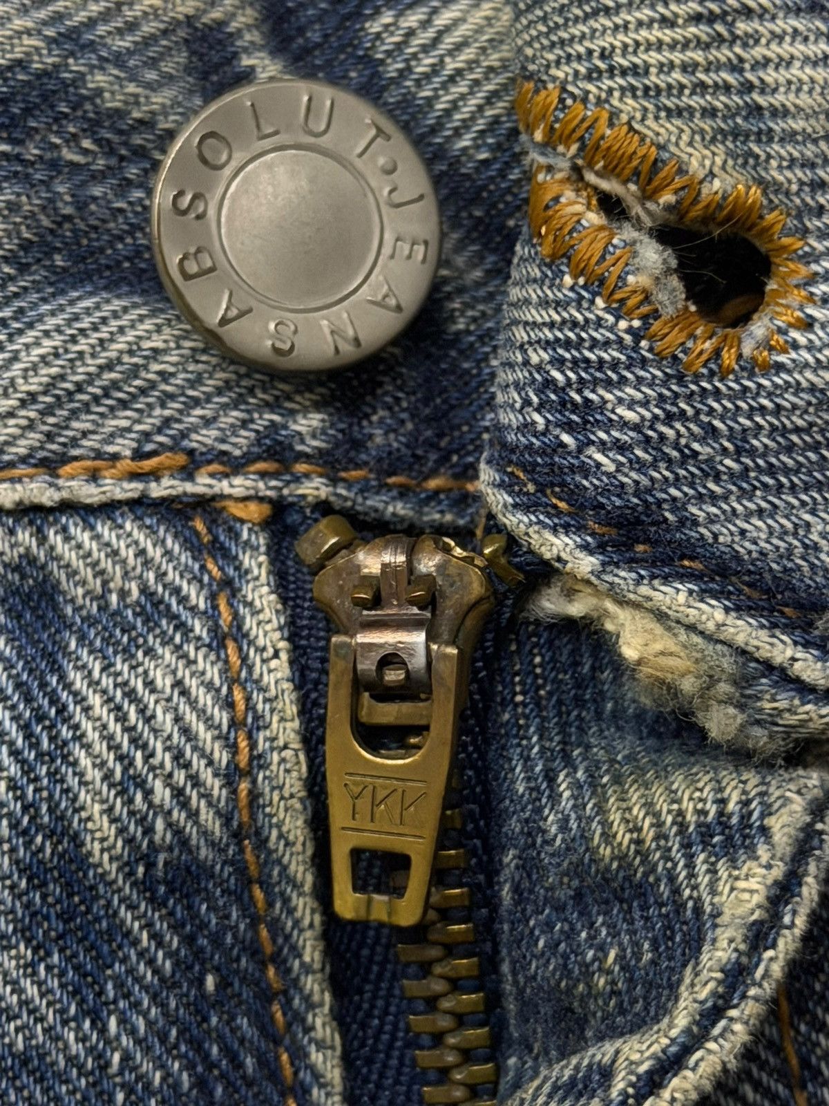 Japanese Brand Vintage Absolut Jeans | Vintage Faded Wash Straight Fit | 30 Size US 30 / EU 46 - 9 Thumbnail