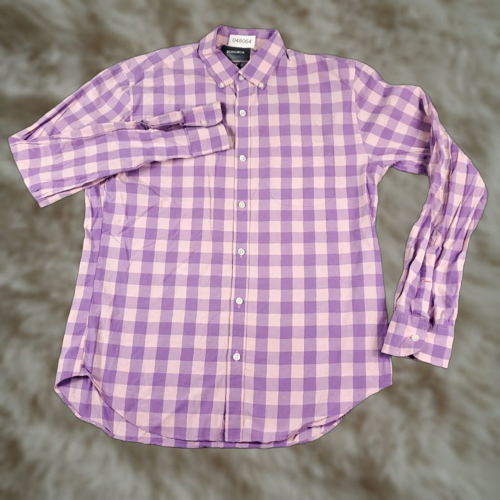 Bonobos Bonobos Shirt Mens Medium Purple Check Casual Button Up Long Sleeve - Bonobos Mens Shirt Purple Check Button-Up Long Sleeve Casual/Workwear Size US M / EU 48-50 / 2 - 1 Thumbnail