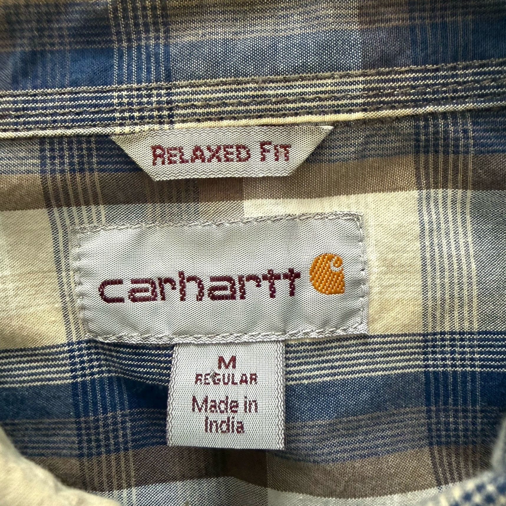 Carhartt Carhartt Shirt Mens Size Medium Blue Plaid Short Sleeve Button Down Relaxed Fit Size US M / EU 48-50 / 2 - 2 Thumbnail