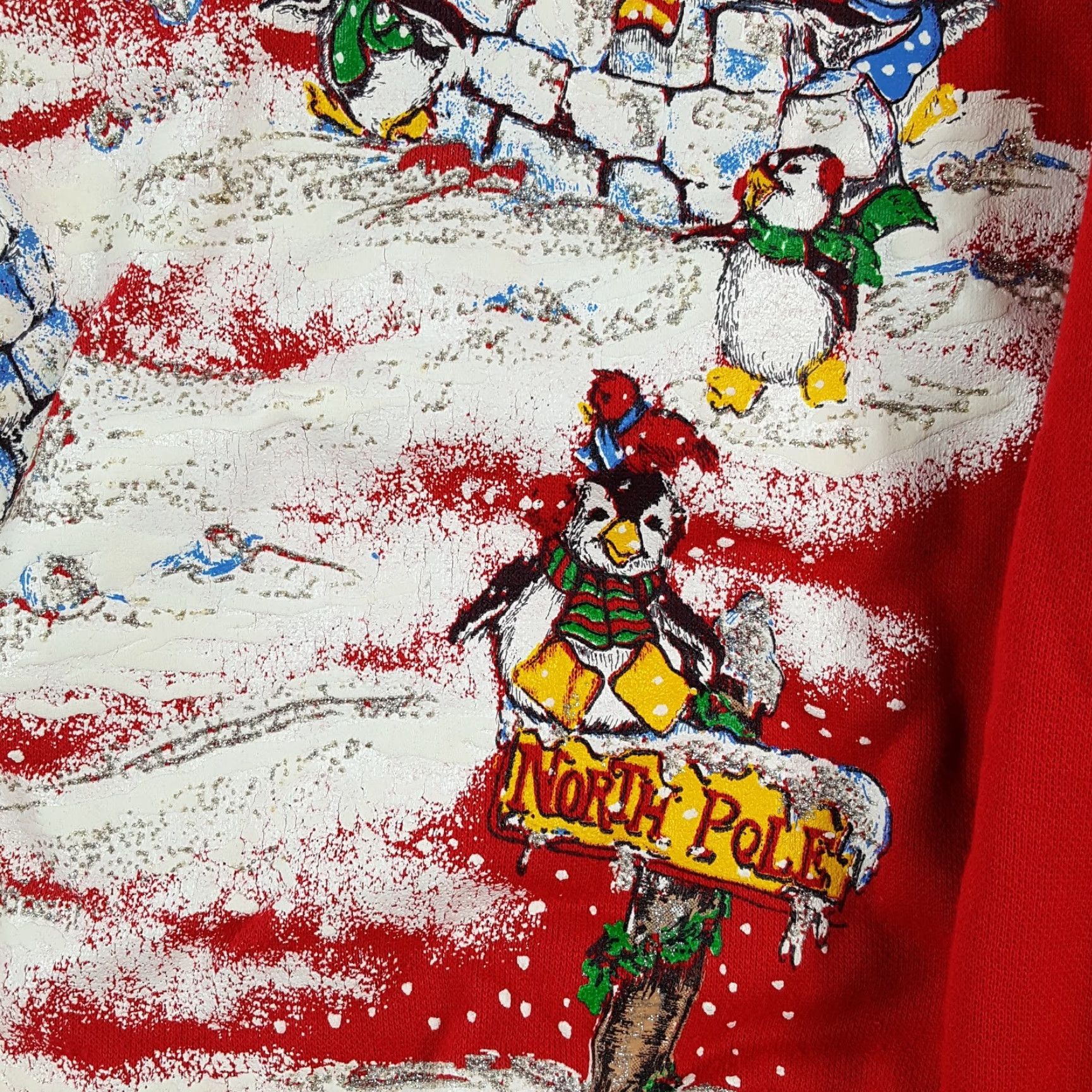 Poler VINTAGE Nut Cracker 90s North Pole Christmas Polar Bear SweatshirtCrewneck Fleece Pullover Size M Red Women or Mens (depending) Unisex Adults Size US M / EU 48-50 / 2 - 4 Thumbnail