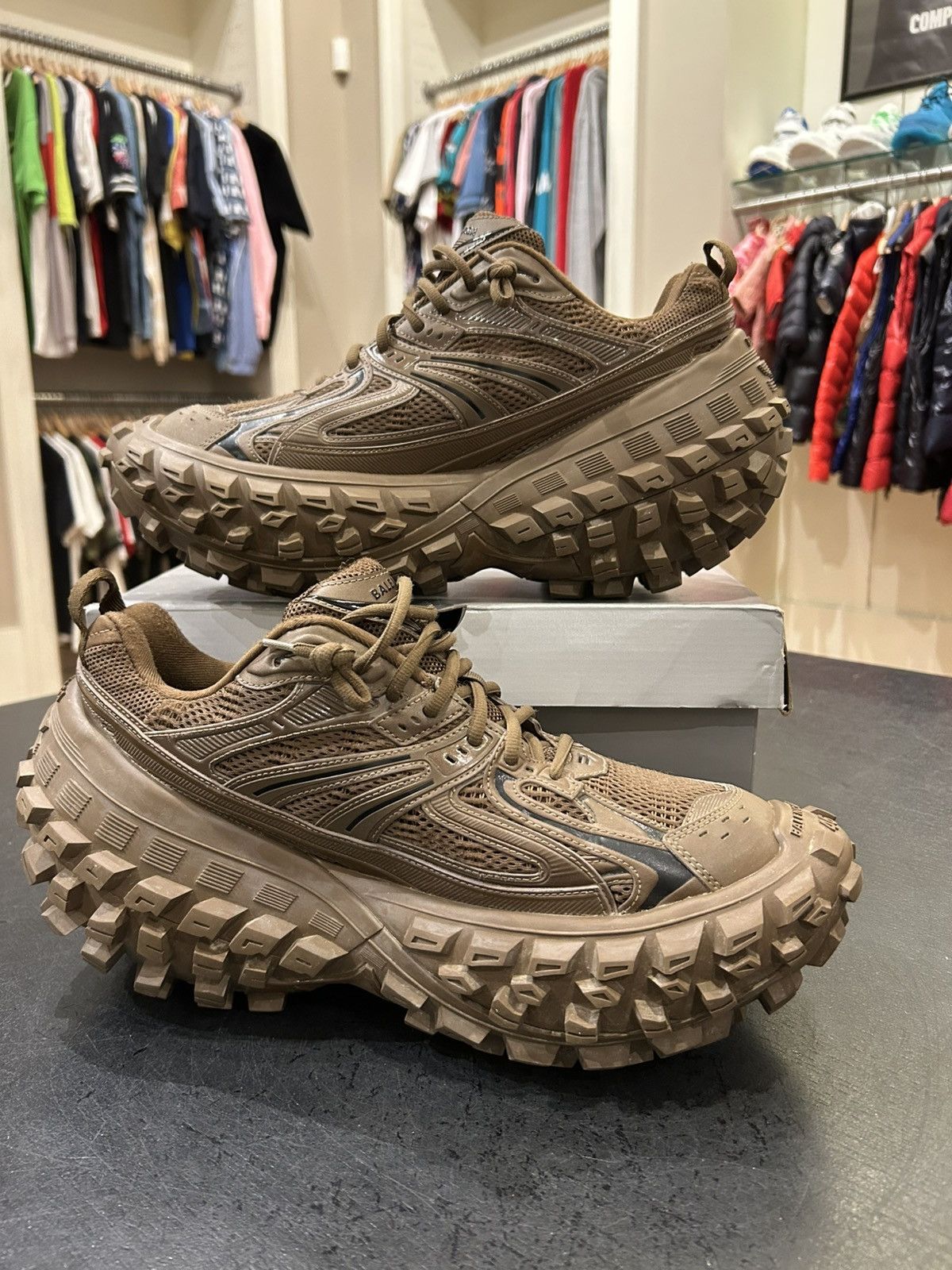 Balenciaga Balenciaga Defender Sneakers - Brown Size US 13 / EU 46 - 2 Thumbnail