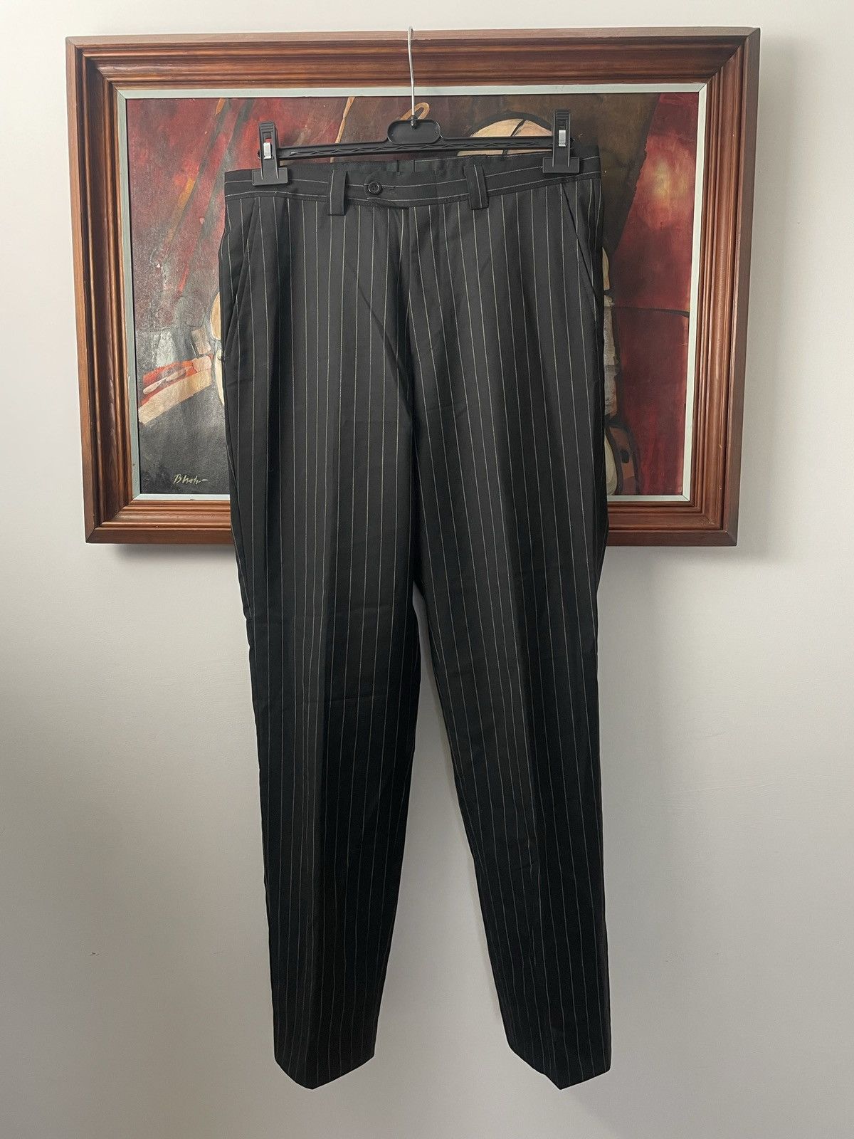 Versace Versace Suit Vintage Black Striped Rare Classy Designer Size 48L - 4 Thumbnail