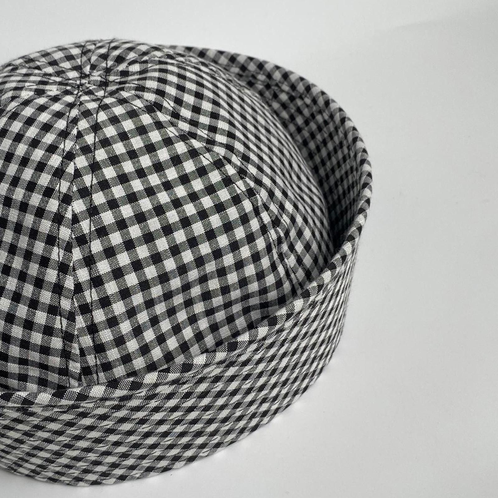 Japanese Brand Retro Black White Plaid Beret Sailor Hat Y2K French Girl OS Size ONE SIZE - 7 Thumbnail